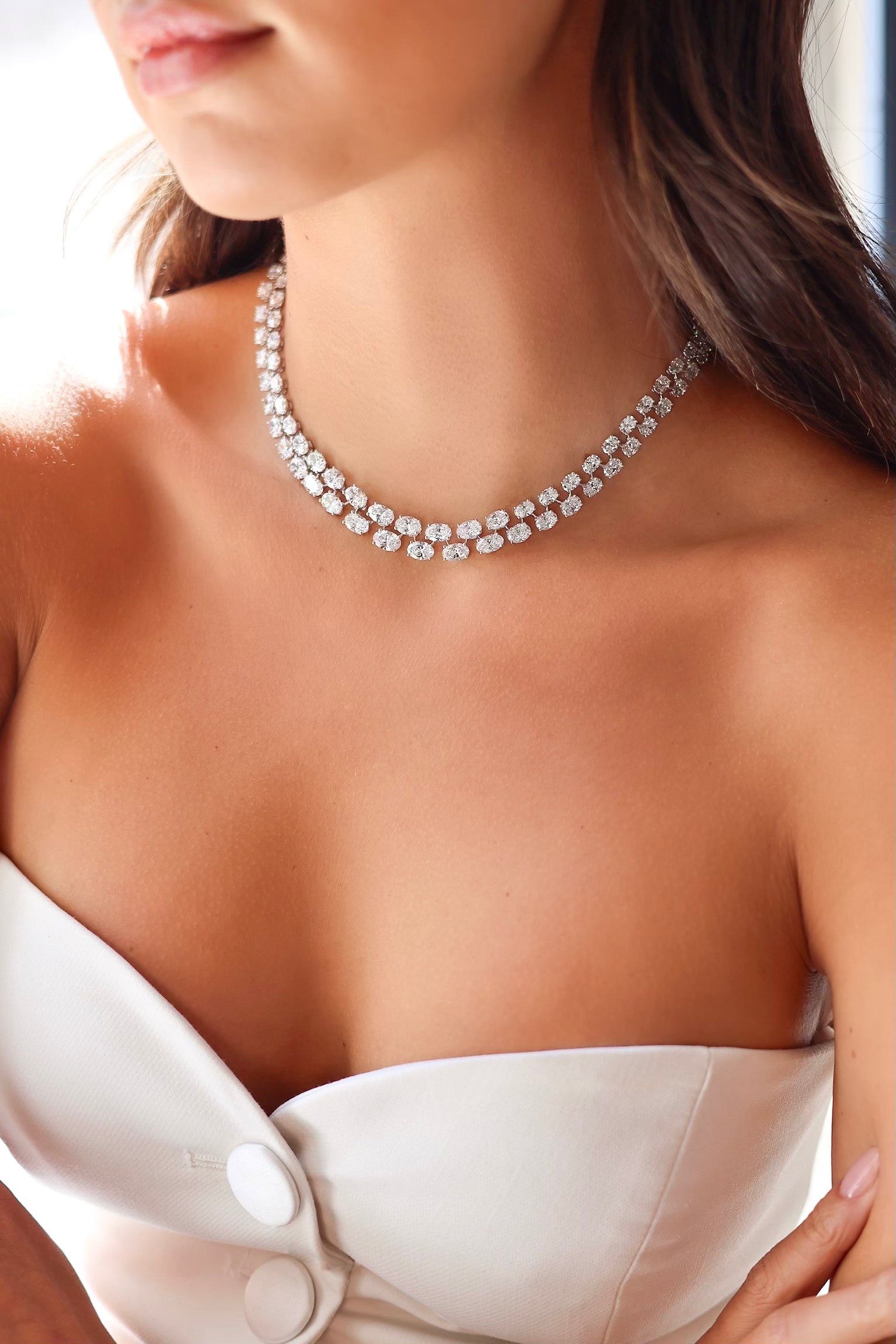 Luxe Riviera Oval Diamond Necklace