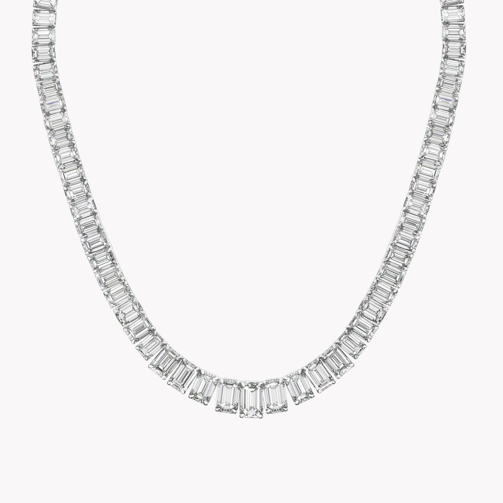 Emerald Cut Diamond Riviera Necklace