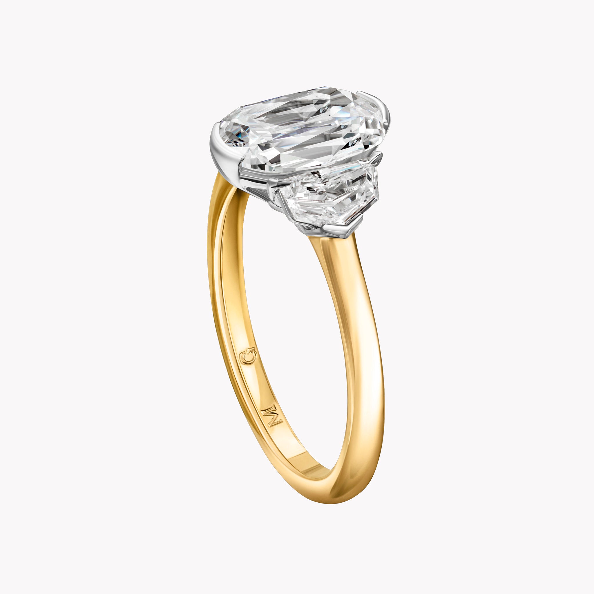 Oval Cut Engagement Ring with Side Epaulette Diamonds