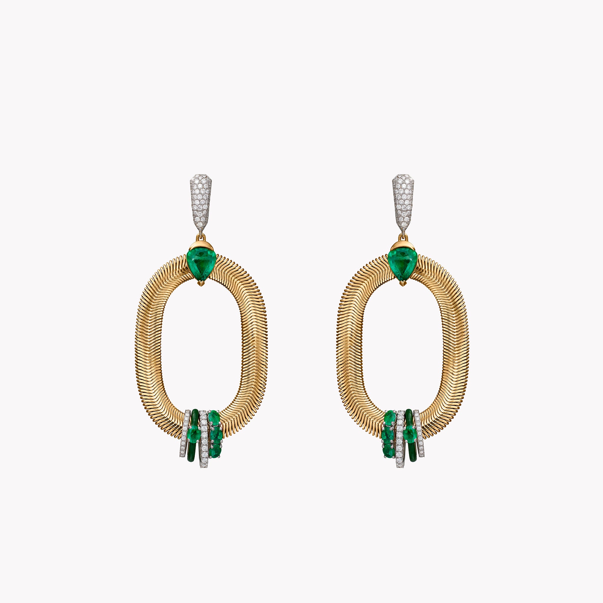 Feelings Emerald & Diamond Chain Earrings