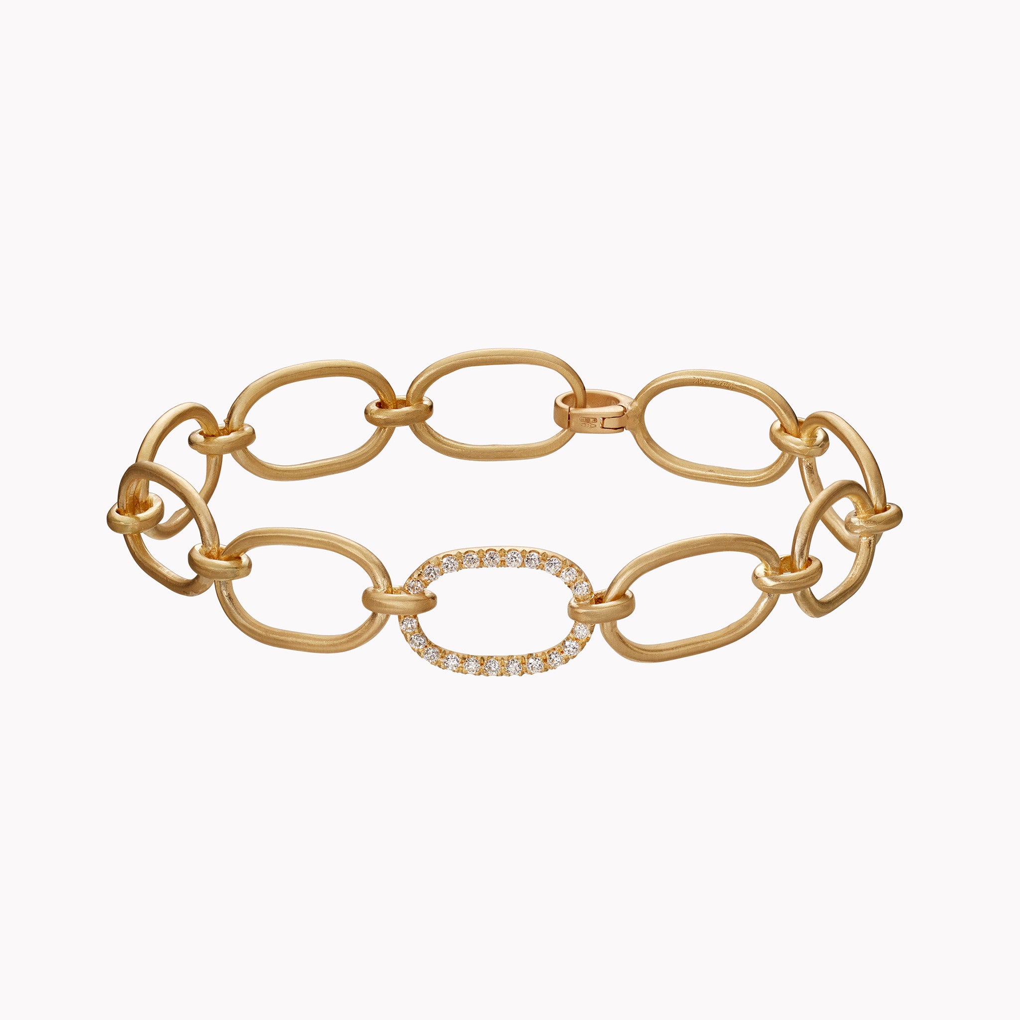 Large Oval Pavé Link Chain Bracelet