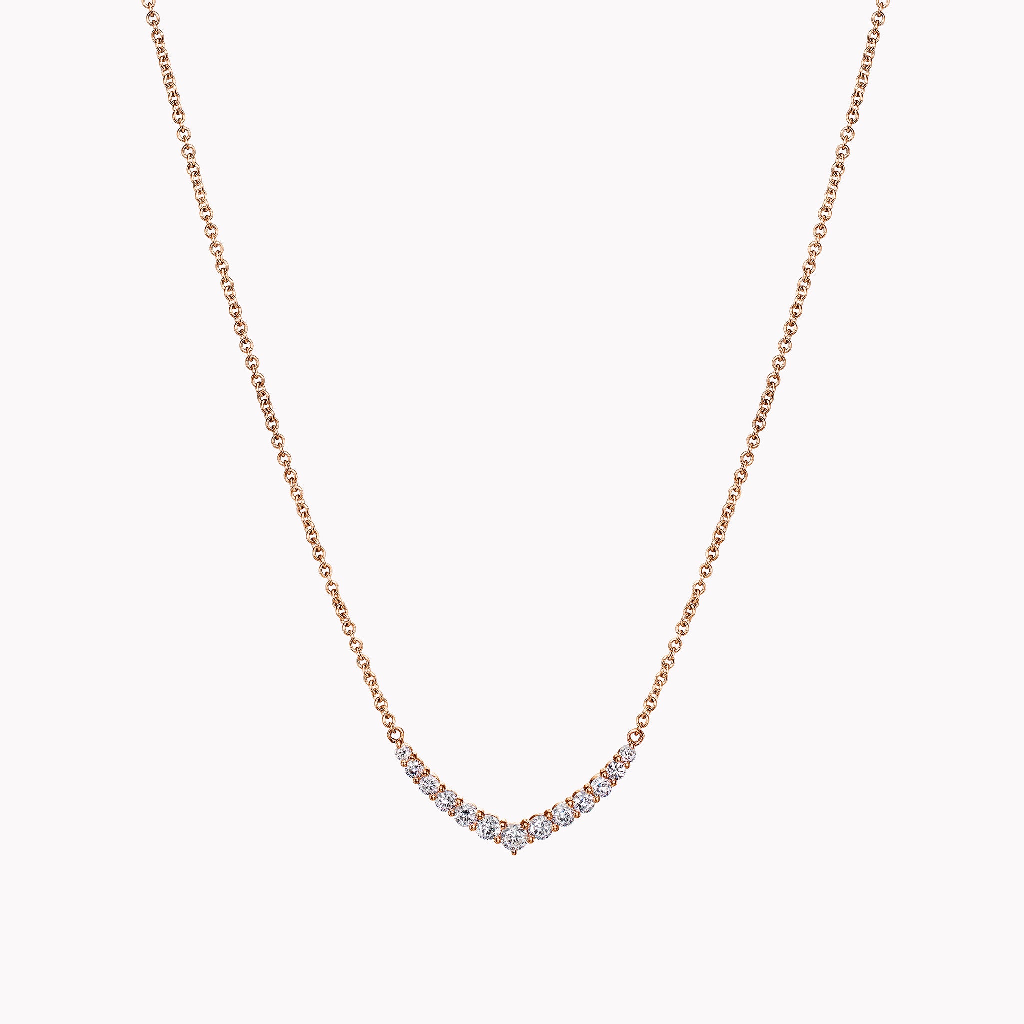 Diamond Curved V Necklace