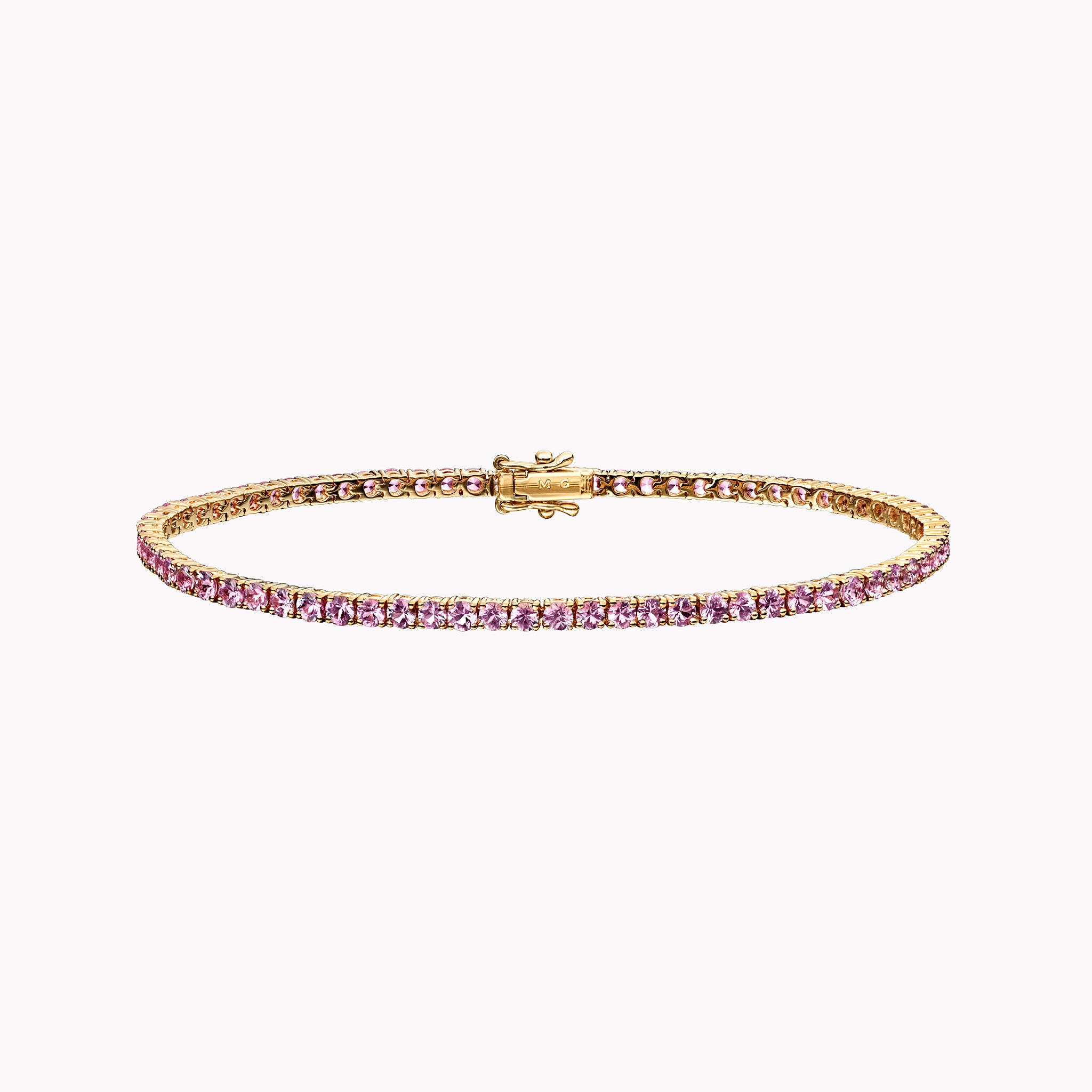 Material Good Medium Pink Sapphire Tennis Bracelet