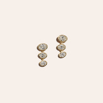 Graduated Oval Diamond Drop Earrings