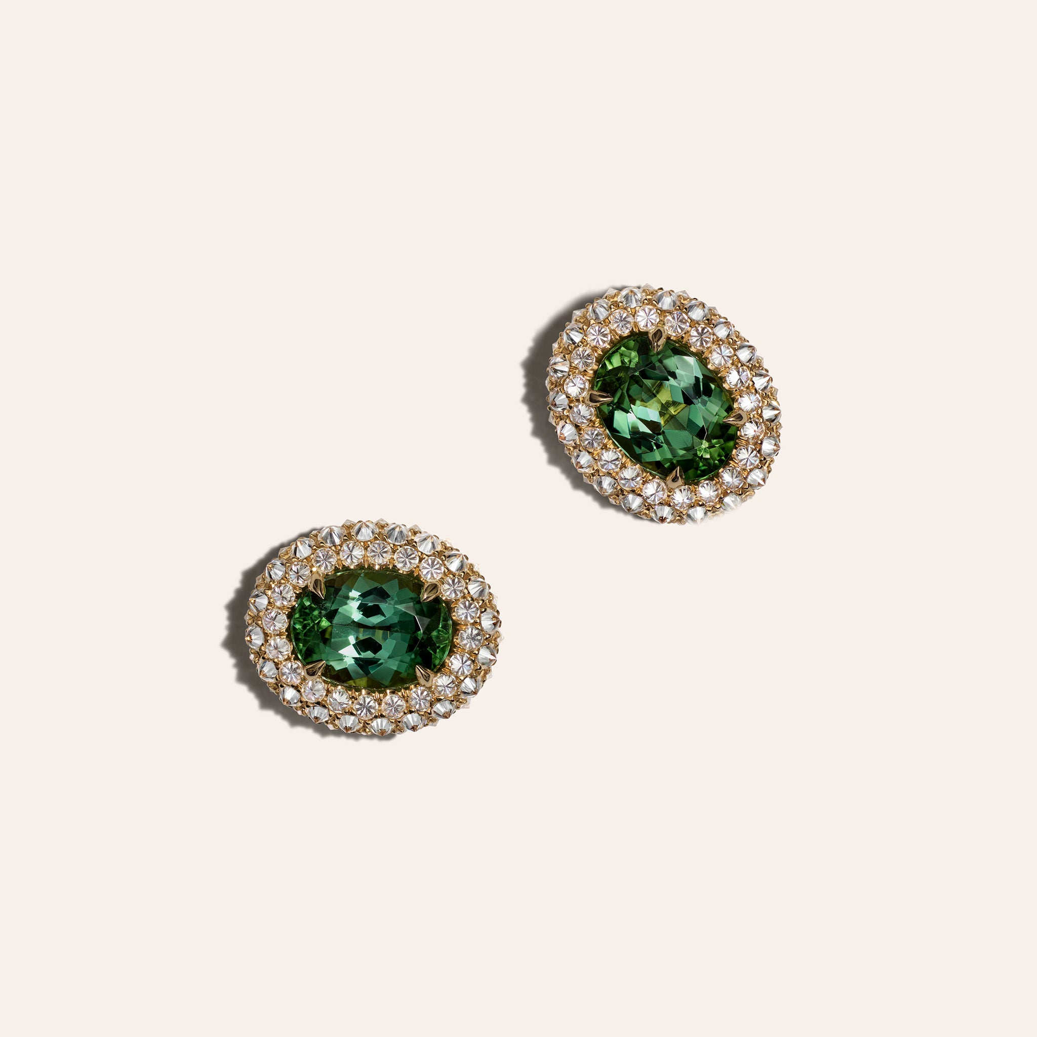 The Celeste Green Tourmaline Studs