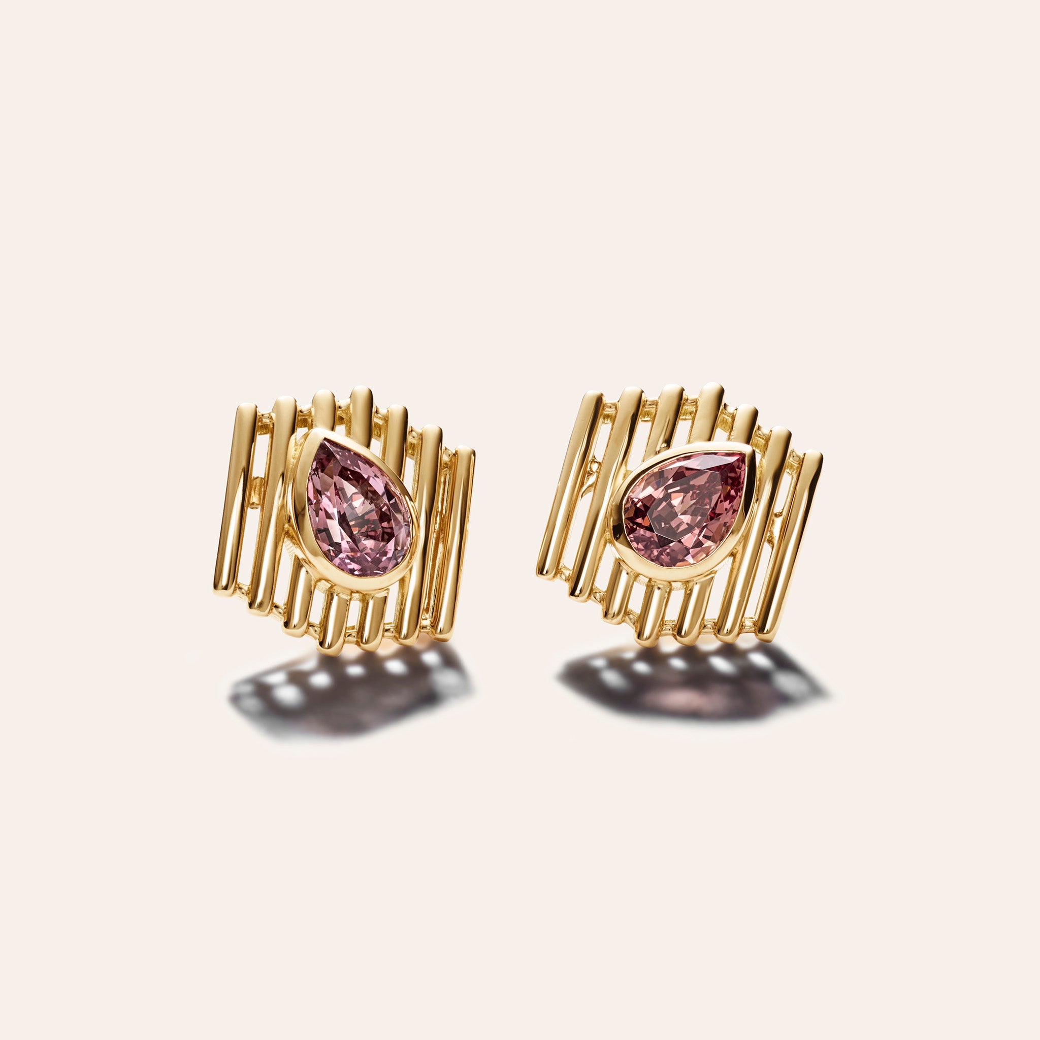 The Malaya Garnet Prism Studs