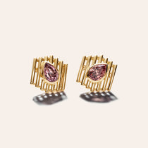 The Malaya Garnet Prism Studs
