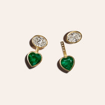 The Axis Studs & Jackets Earrings in White Diamond