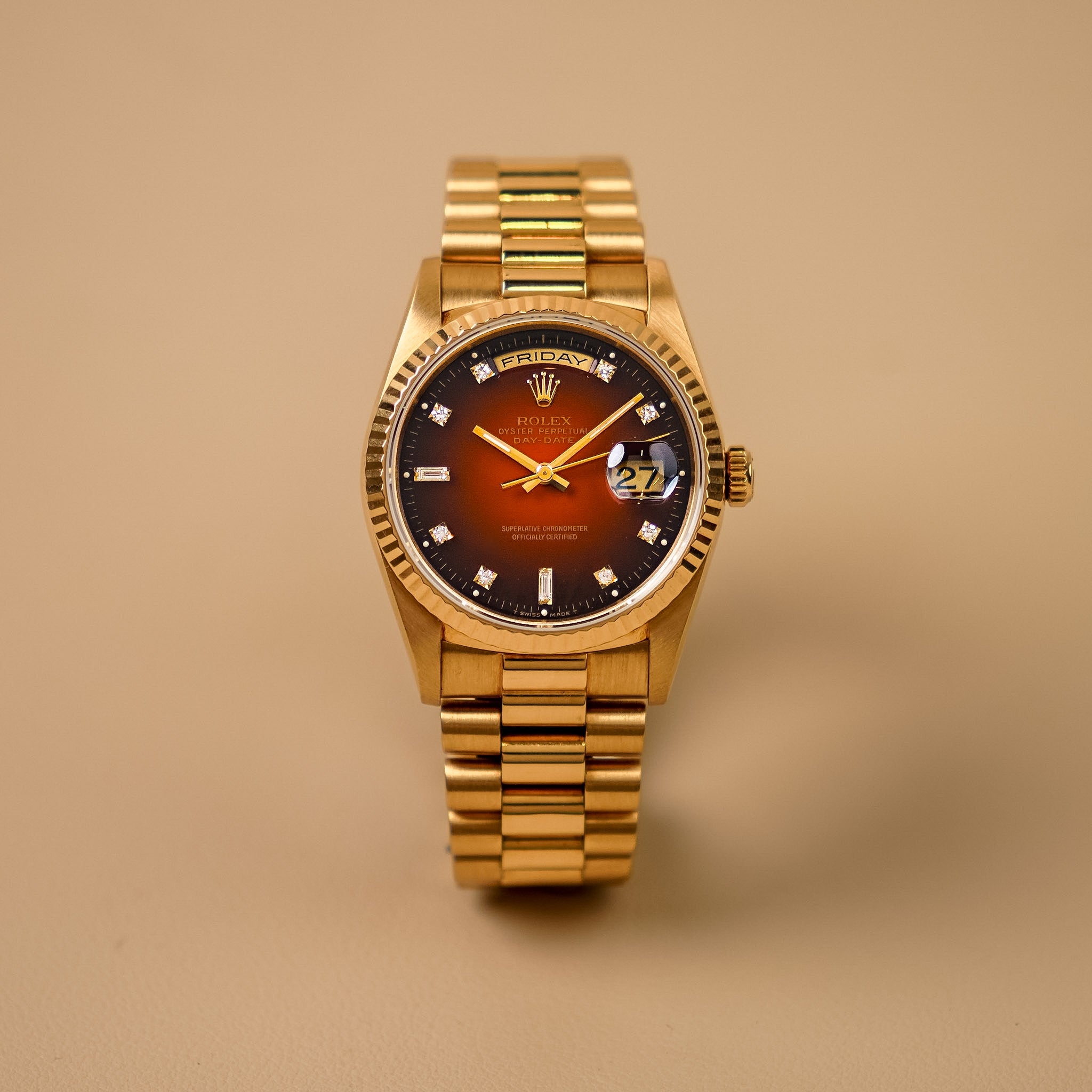 Rolex Day-Date 18238 Burgundy Vignette Dial