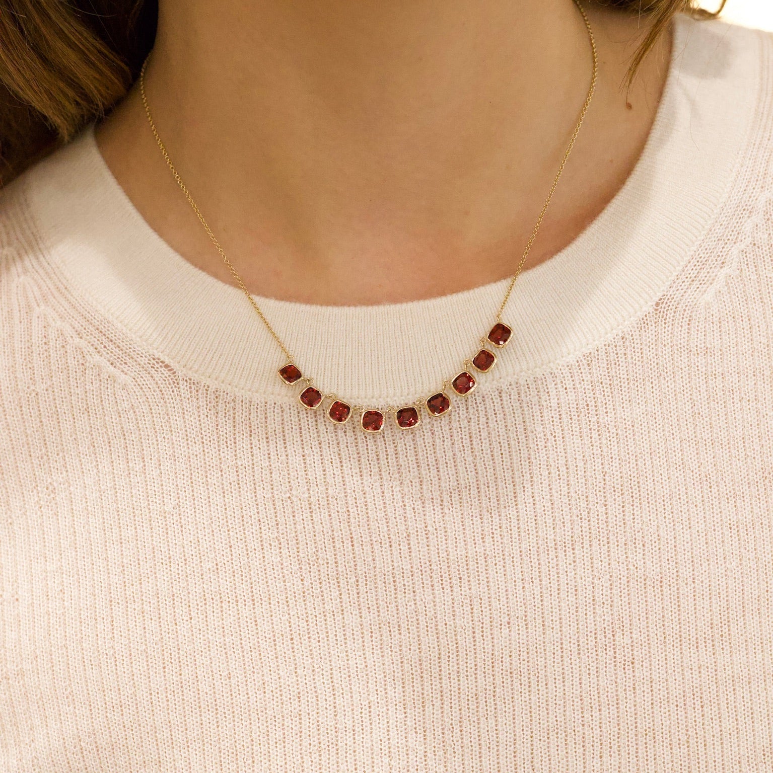 The Lena Petite Garnet Necklace