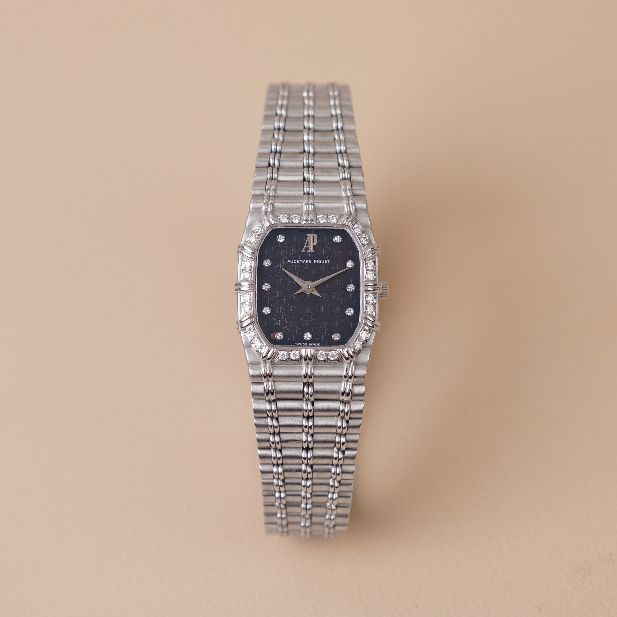 Audemars Piguet Mini Bamboo White Gold with a Blue Diamond Dial