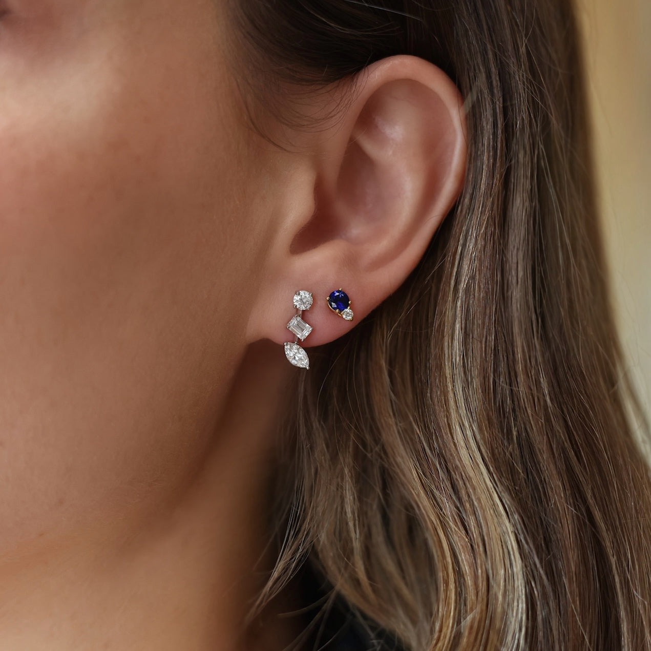 The Olivia Blue Sapphire & Diamond Studs