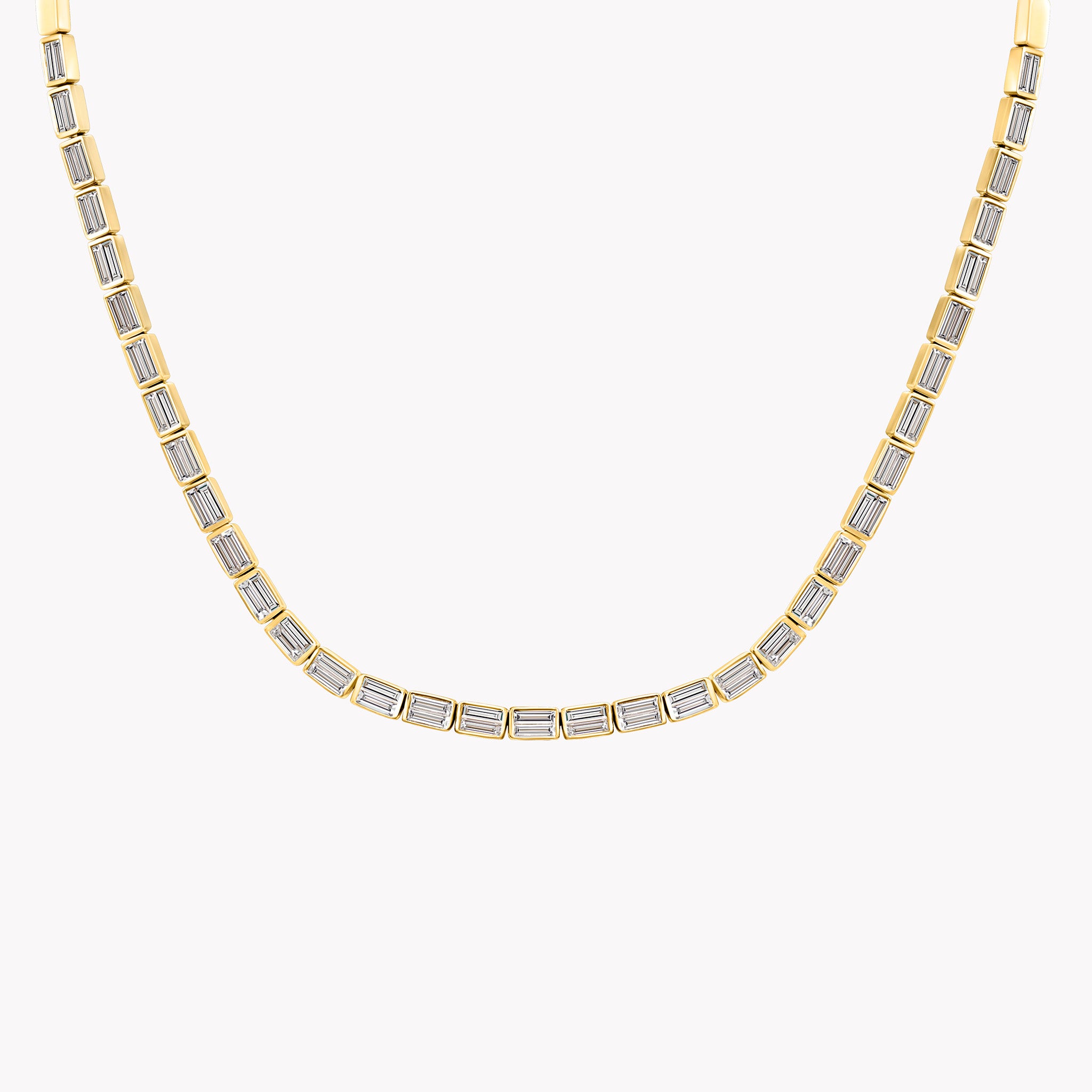 Baguette Diamond Bunny Necklace