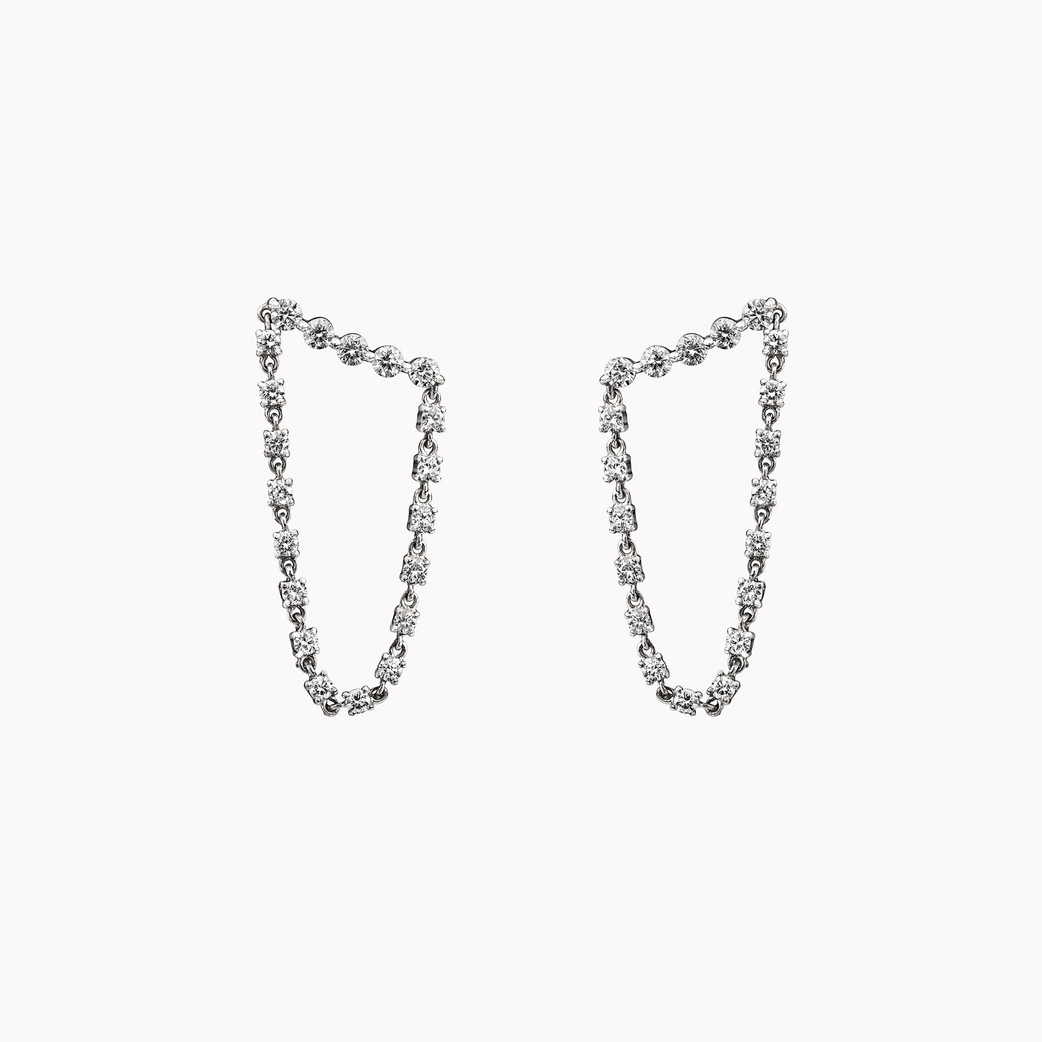 Diamond Bar Loop Earrings