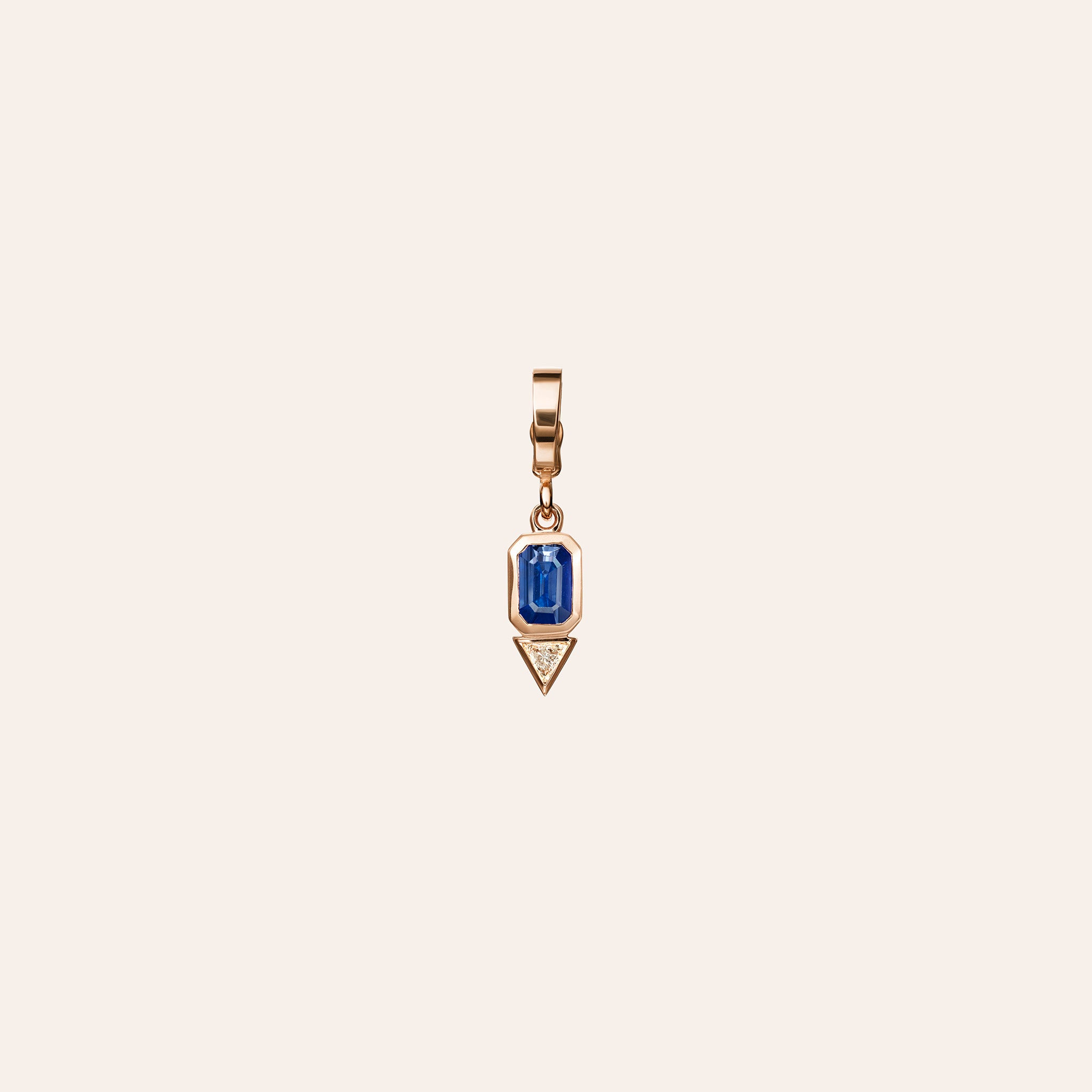 A Sri Lankan saphire diamond. Earing is on a white background to make the saphire shine