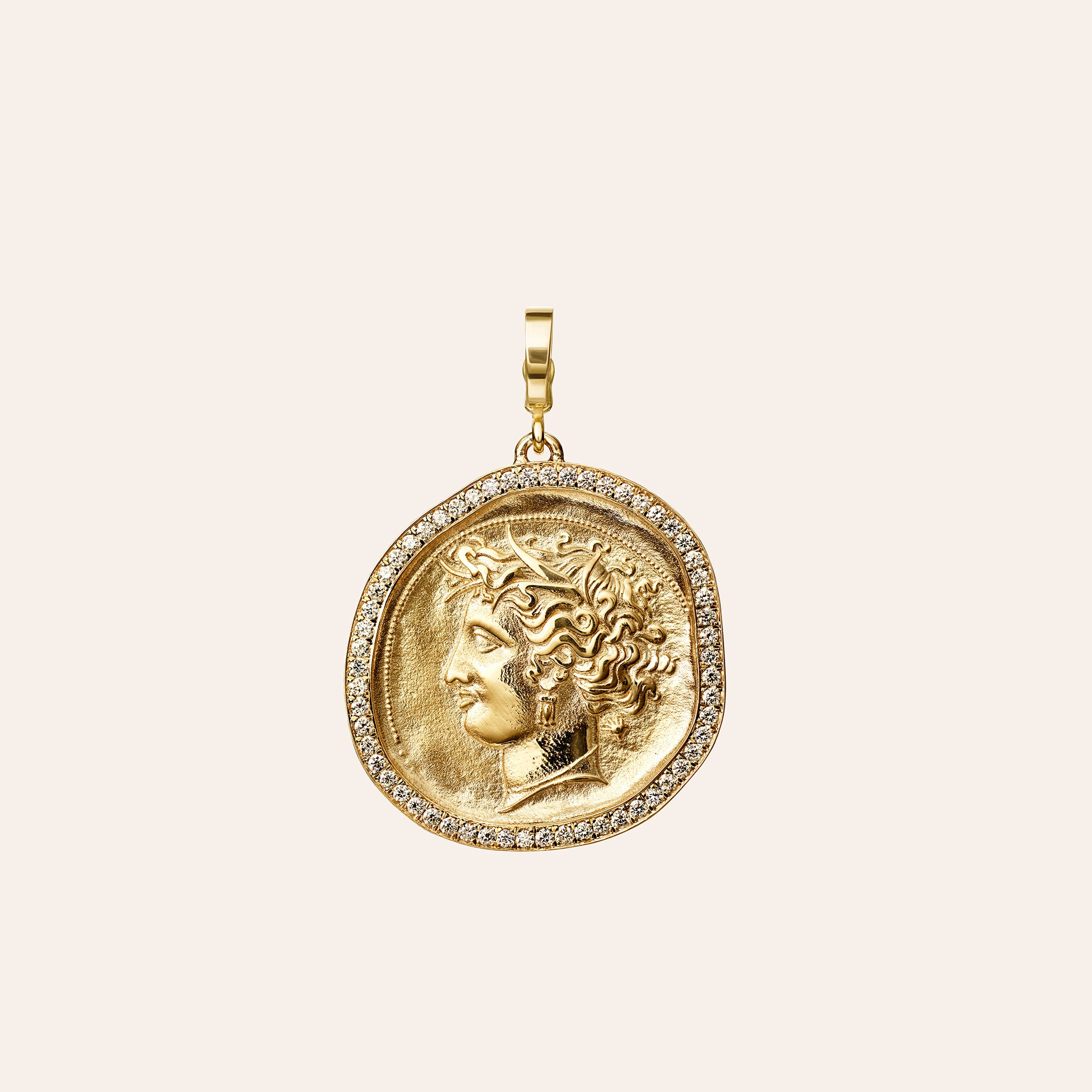 Large Goddess Pavé Coin Charm