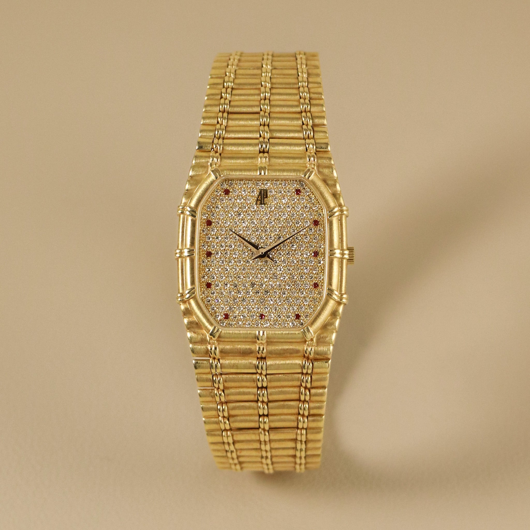 Audemars Piguet Bamboo Pavé Diamond and Ruby-Set Dial
