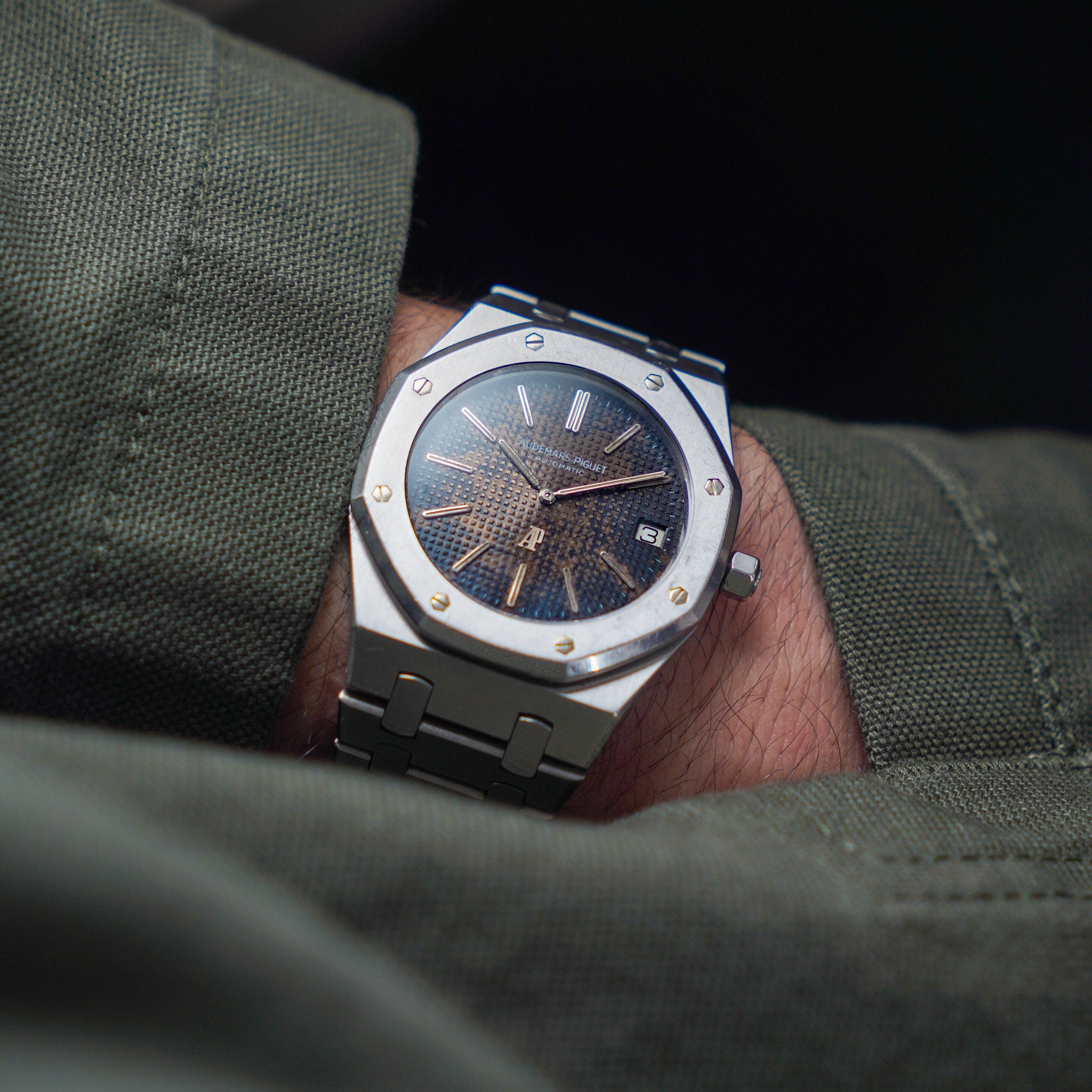 Luxury steel watch on a man's wrist