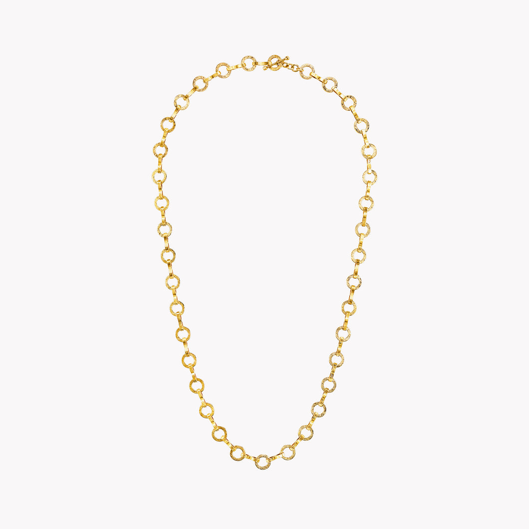 HEAVY LARGE CIRCLE LINK TEXTURED CHAIN