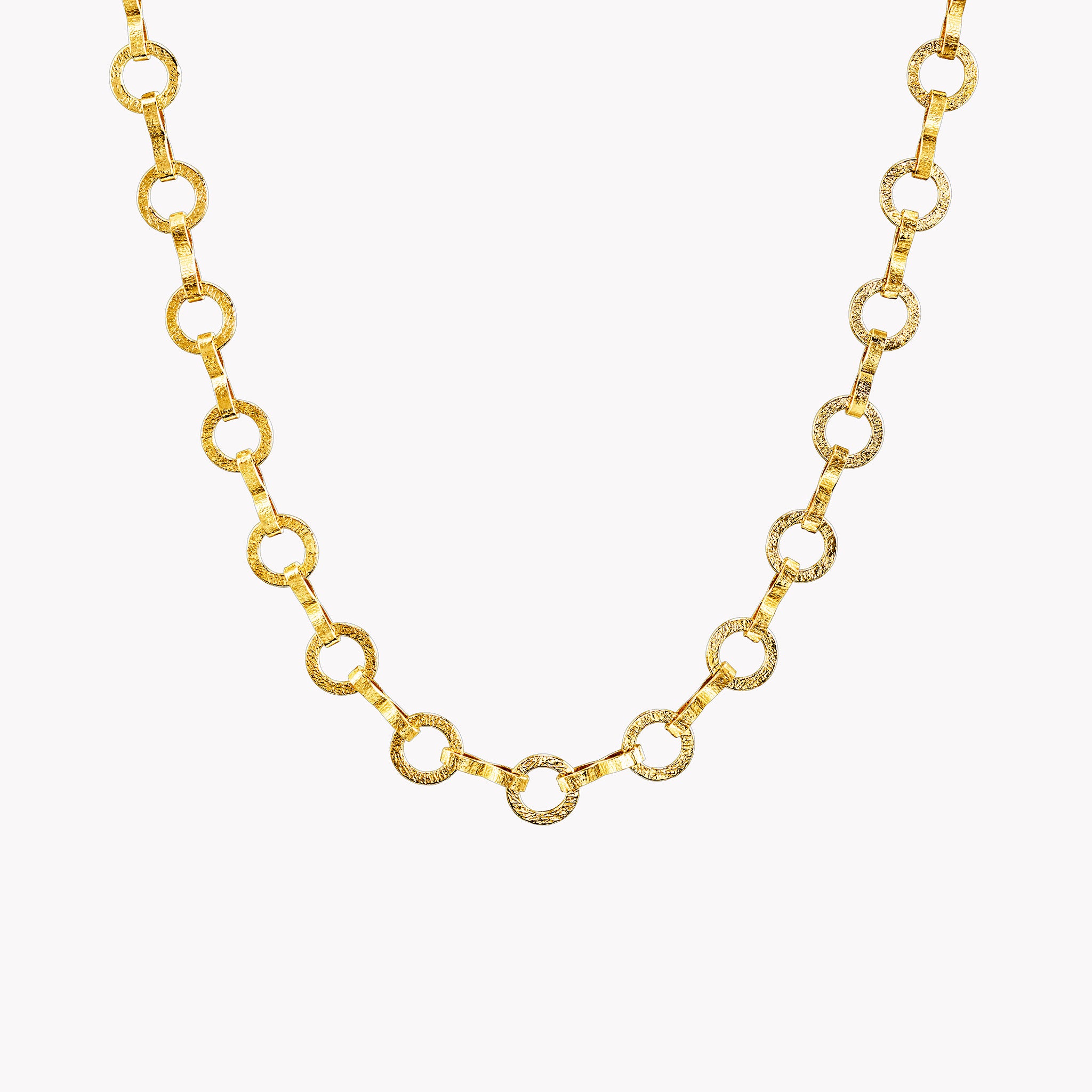 HEAVY LARGE CIRCLE LINK TEXTURED CHAIN