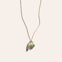Petite Bonded Flower Pendant with Mint Tourmaline