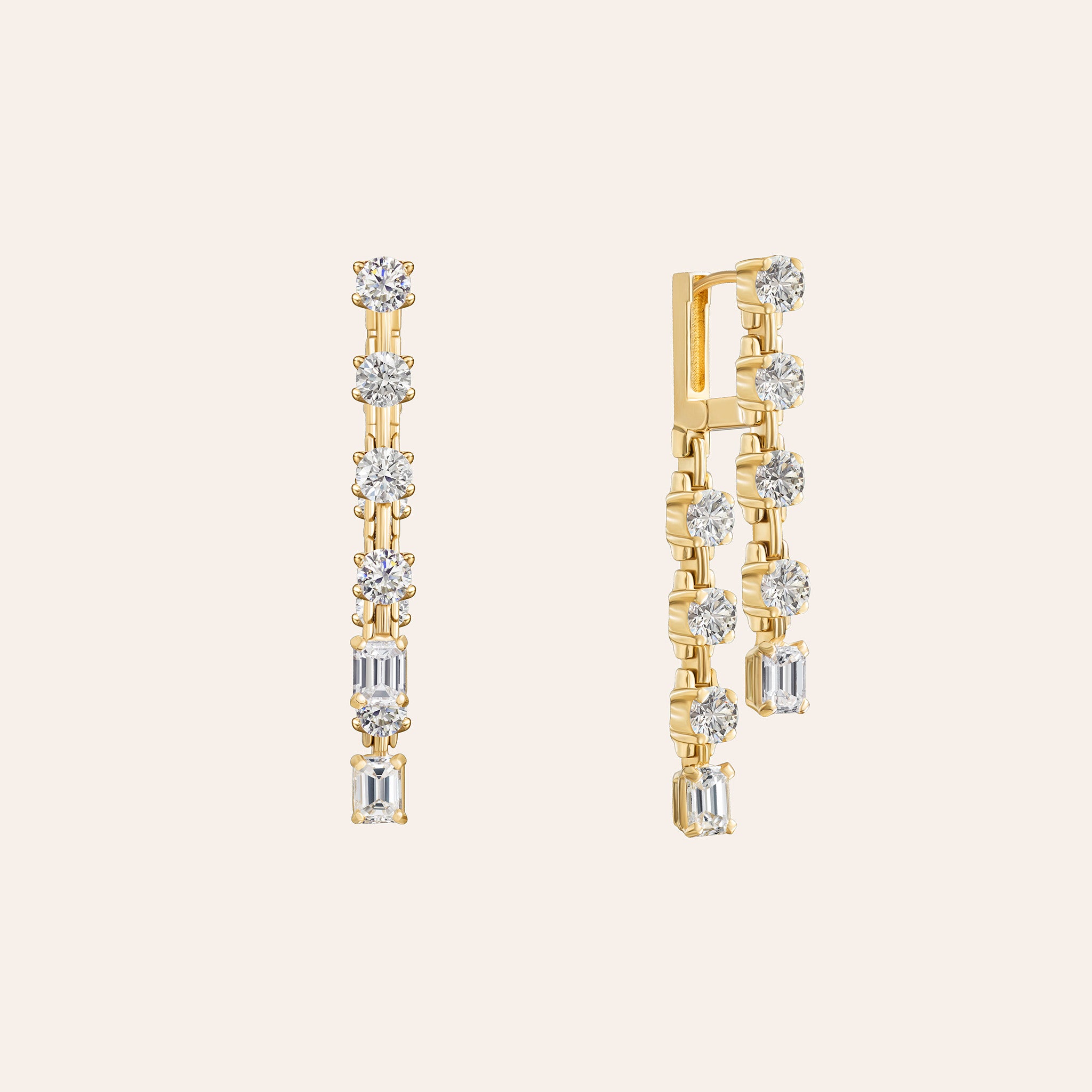 Pirouette Large Two-Strand Diamond Earrings