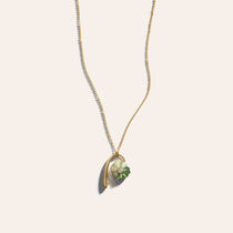Petite Bonded Flower Pendant with Mint Tourmaline