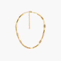 Gold Bar Pavé Diamond Necklace