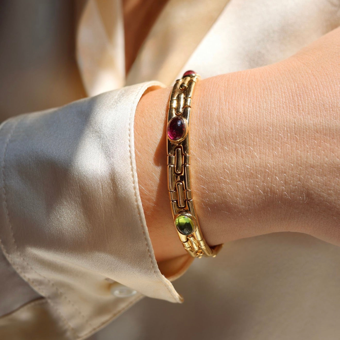 Vintage Bvlgari Cabochon Link Bracelet