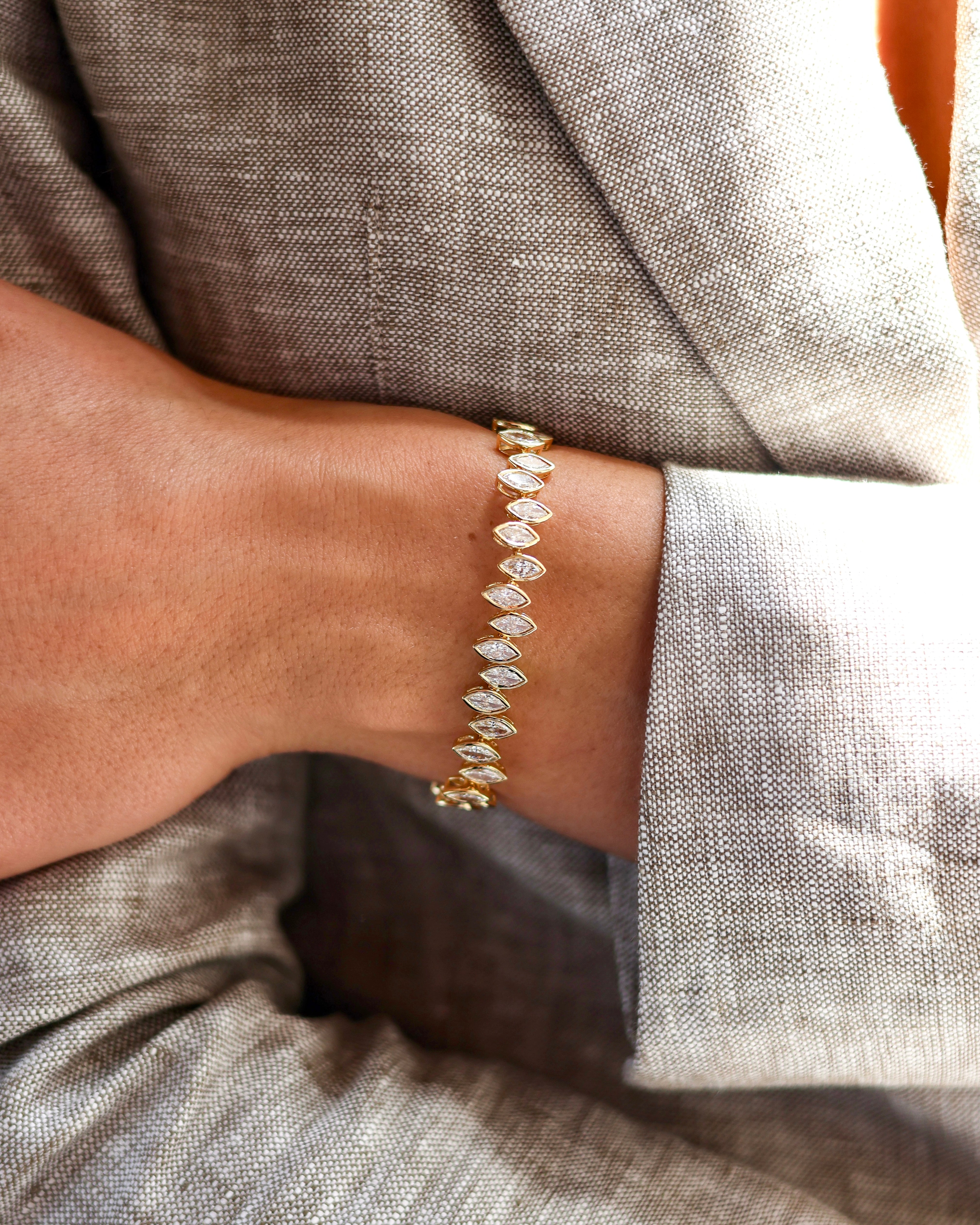 The Ferra Bezel Set Diamond Tennis Bracelet
