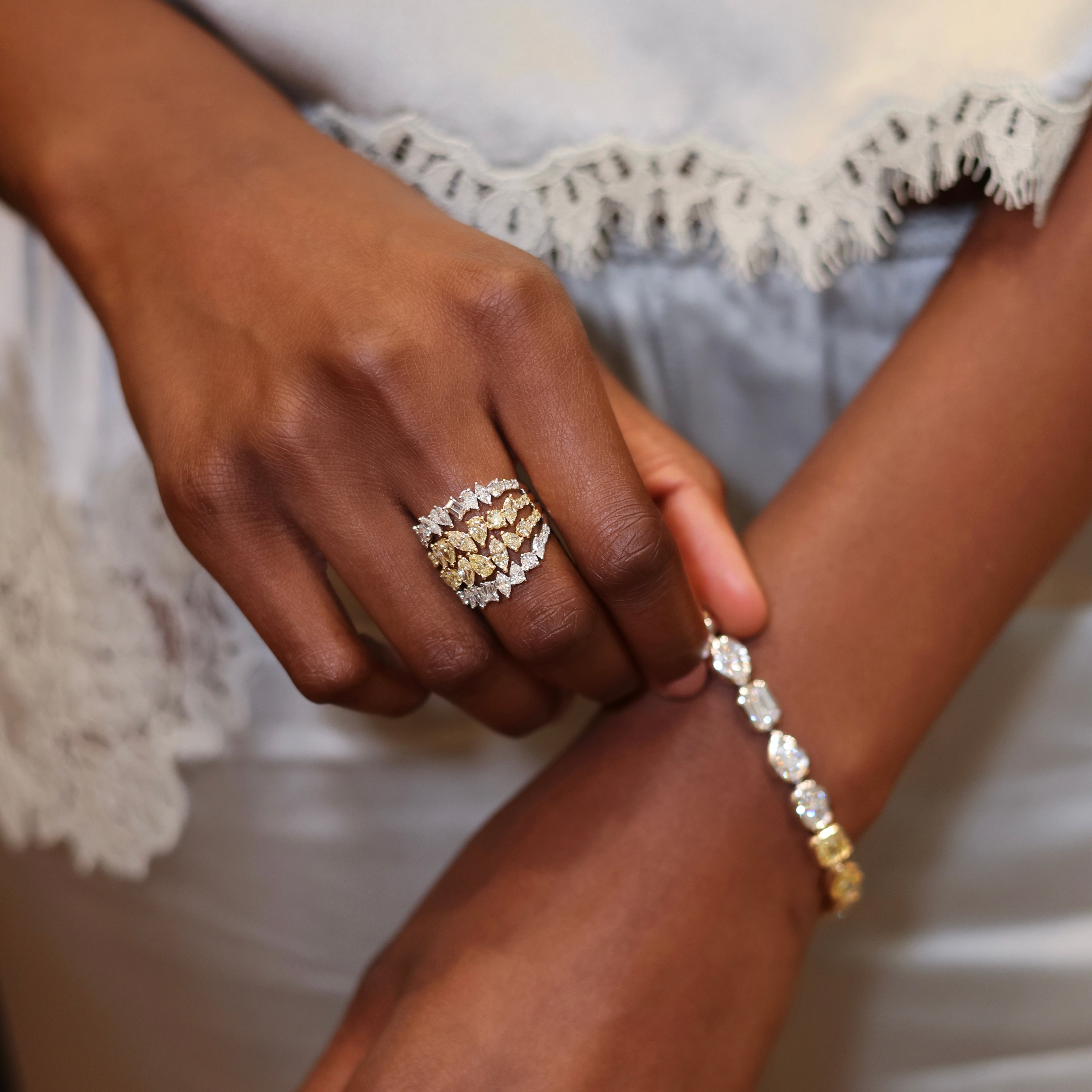 Two-Tone Multi-Shape Half Band