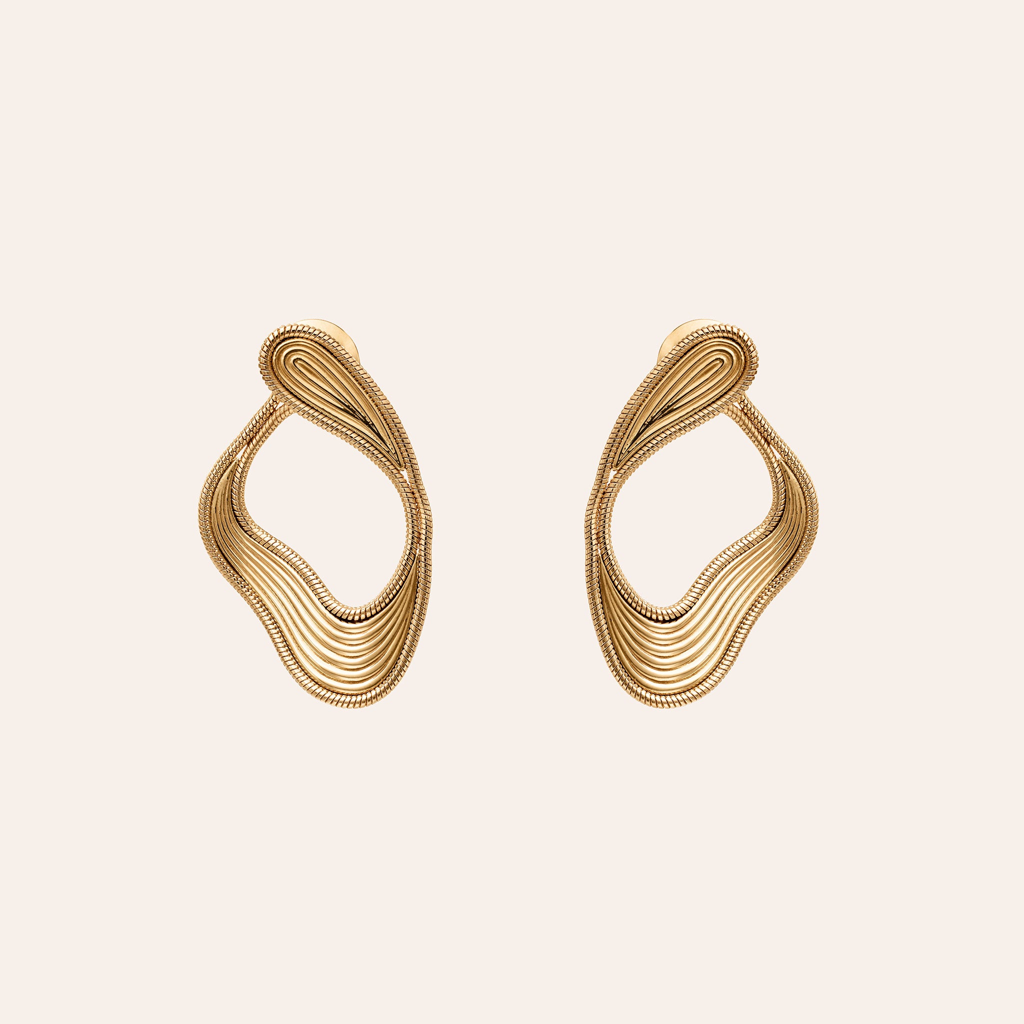 Stream Lines Medium Loop Earrings