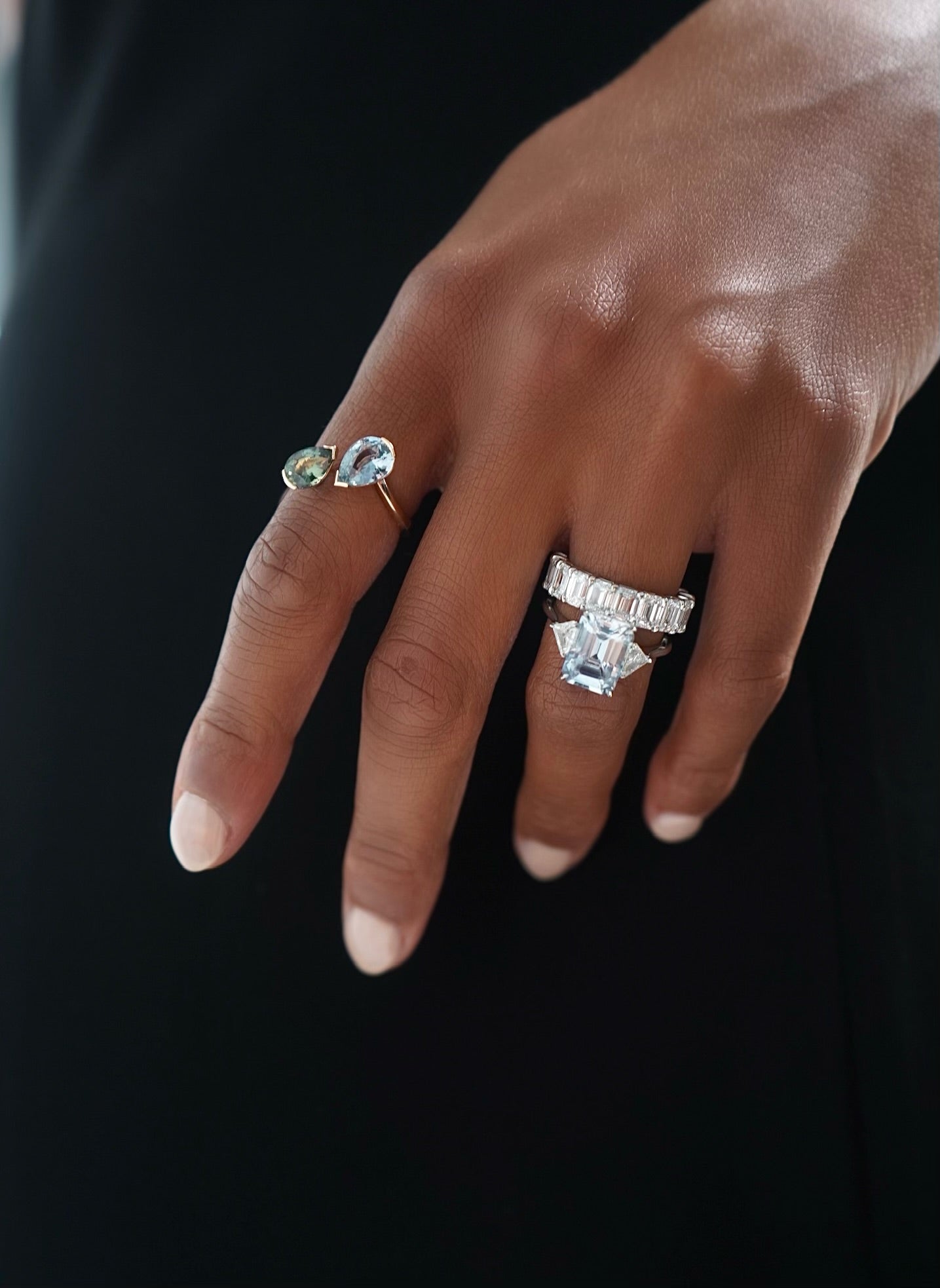 The Aster Aqua Sapphire & Diamond Ring