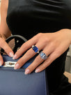 Royal Blue Emerald Cut Sapphire Ring