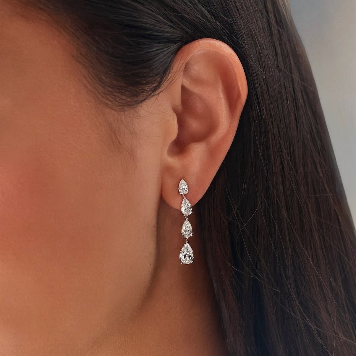 Medium Pear Shape Drop Earrings