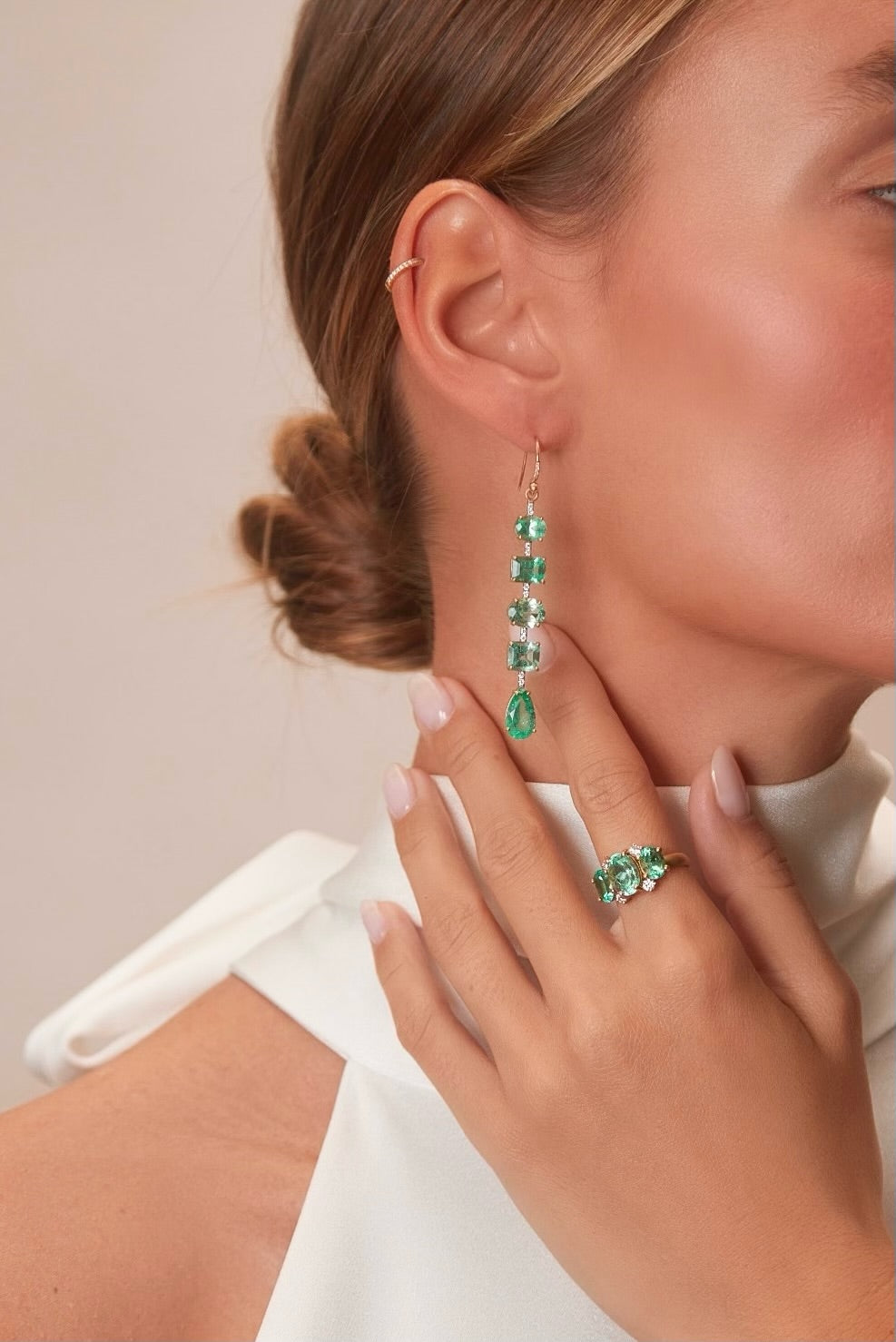 Gemmy Gem Emerald Drop Earrings