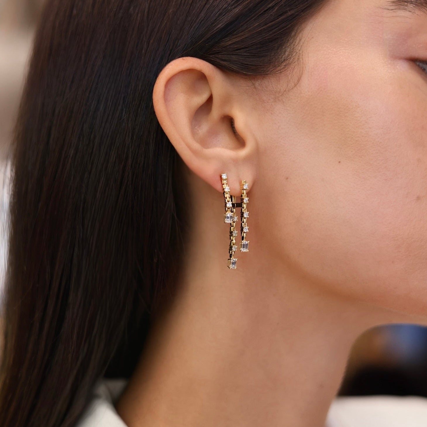 Pirouette Small Strand Diamond Earrings