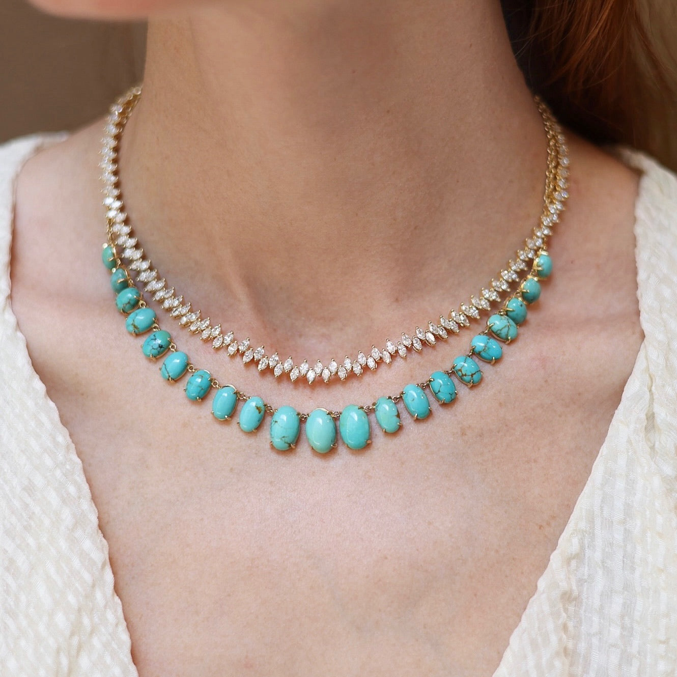 The Lena Oval Turquoise Necklace