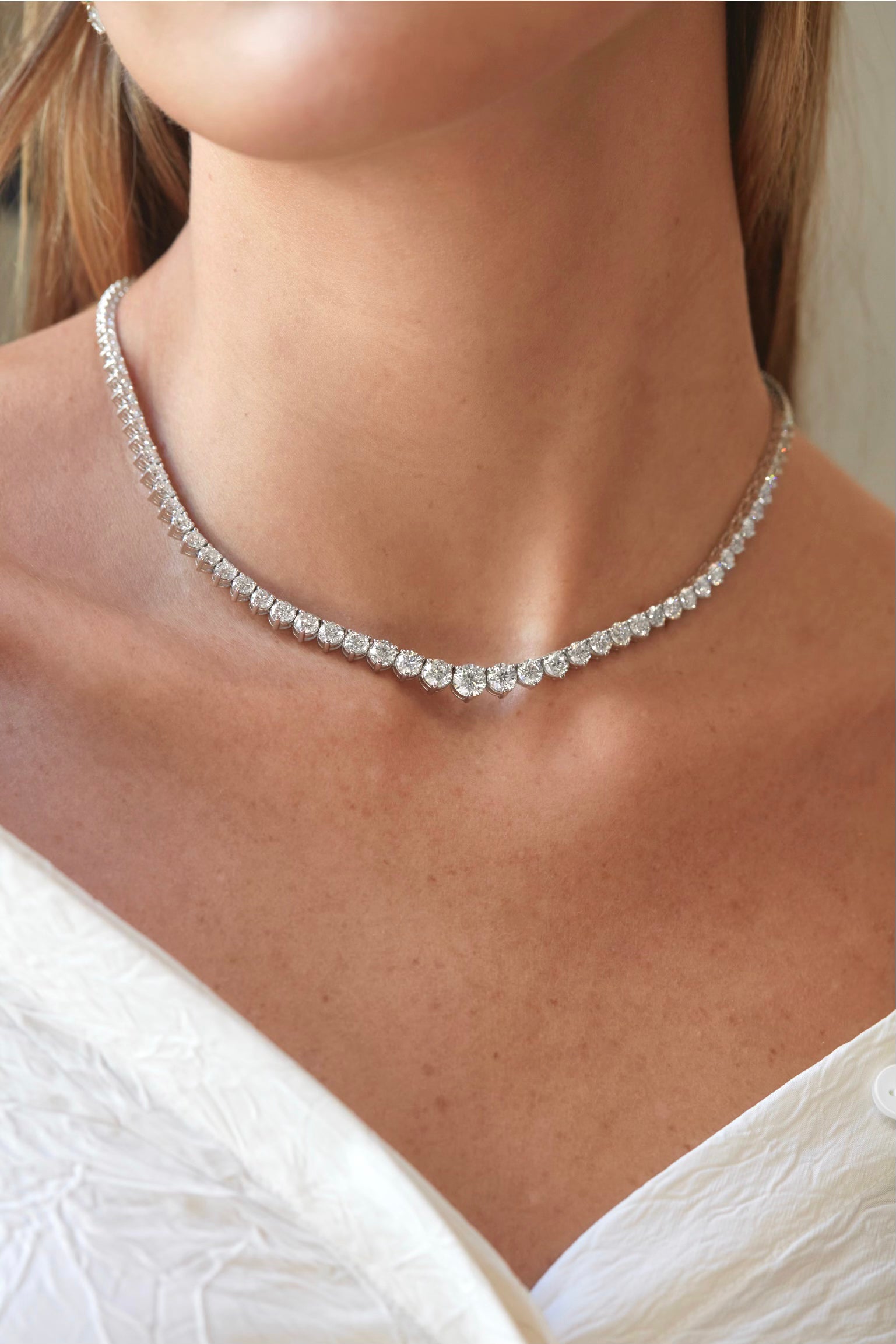 Diamond Necklace with a Tiny Heart Chain Pendant – ARTEMER