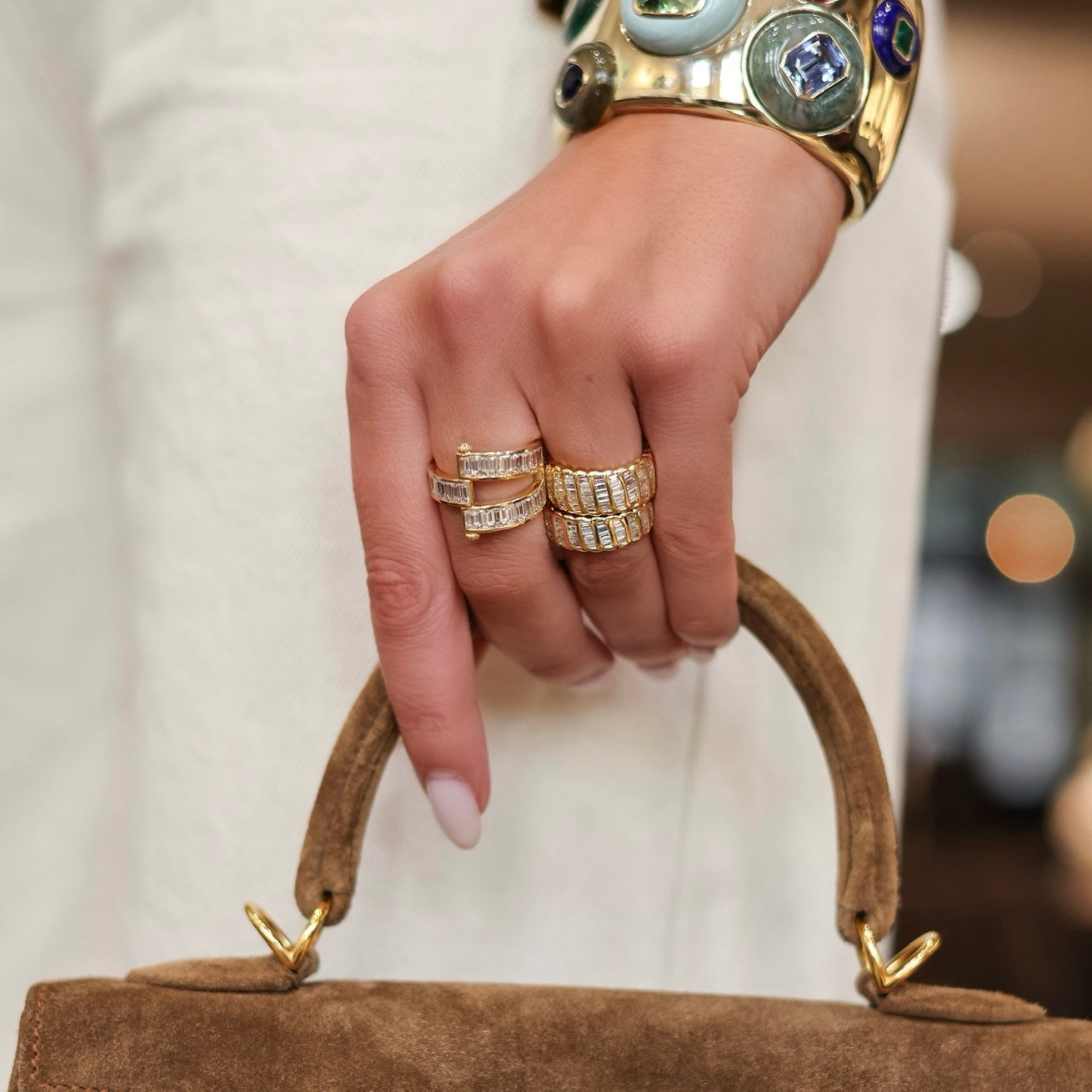 Large Diamond Baguette Zoe Ring