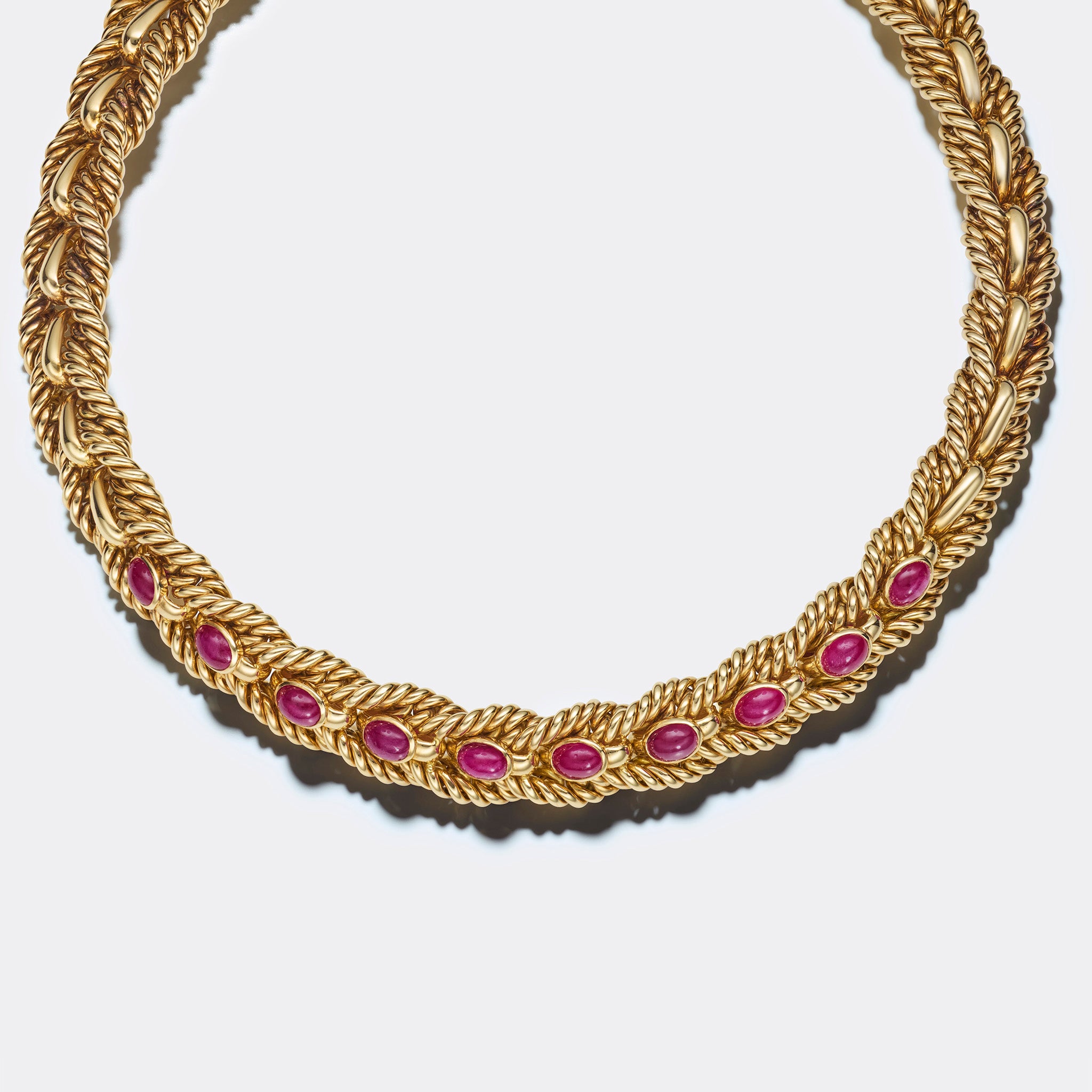 Vintage Ruby Cabochon Necklace