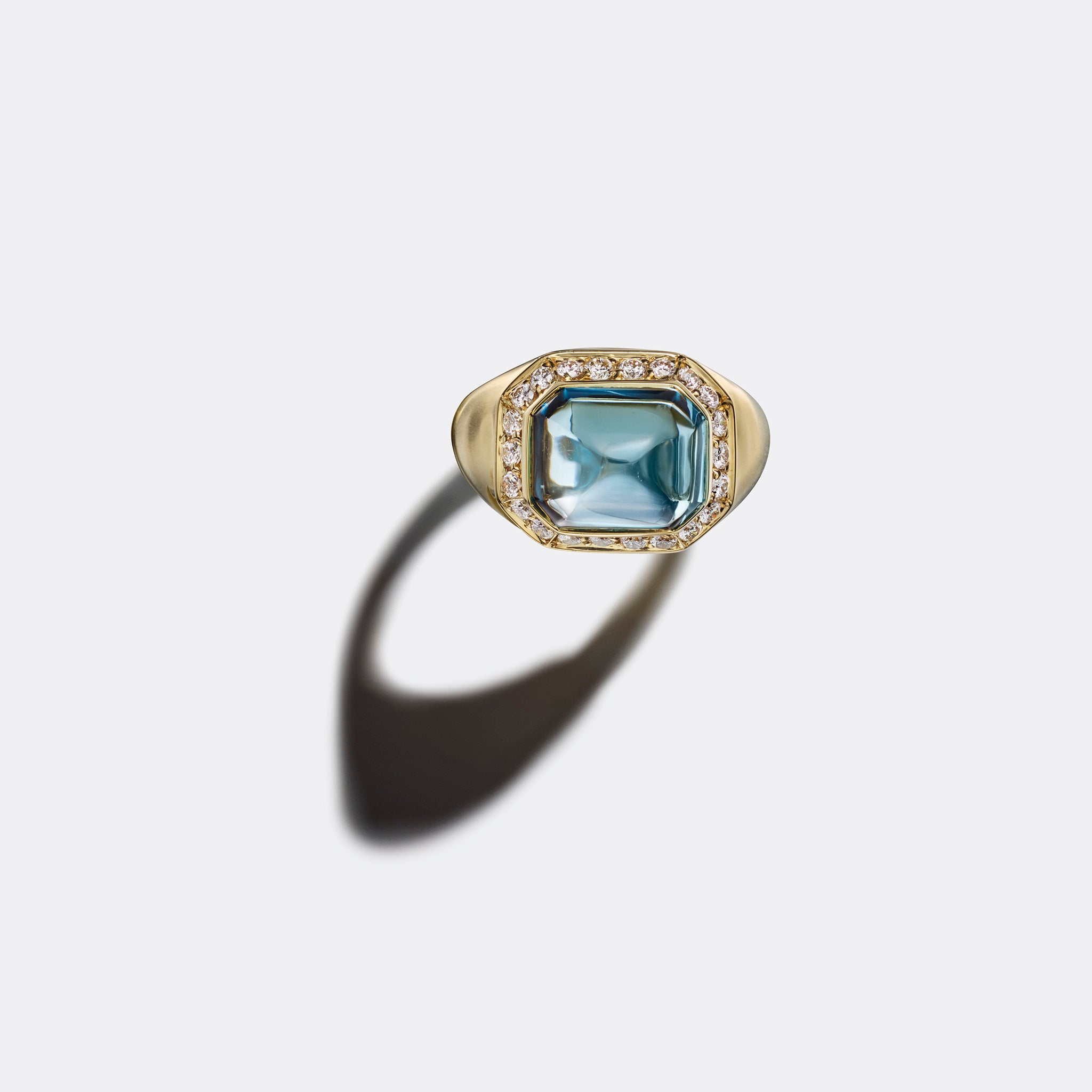 Circa 1990s Blue Topaz & Diamond Ring