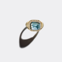 Circa 1990s Blue Topaz & Diamond Ring