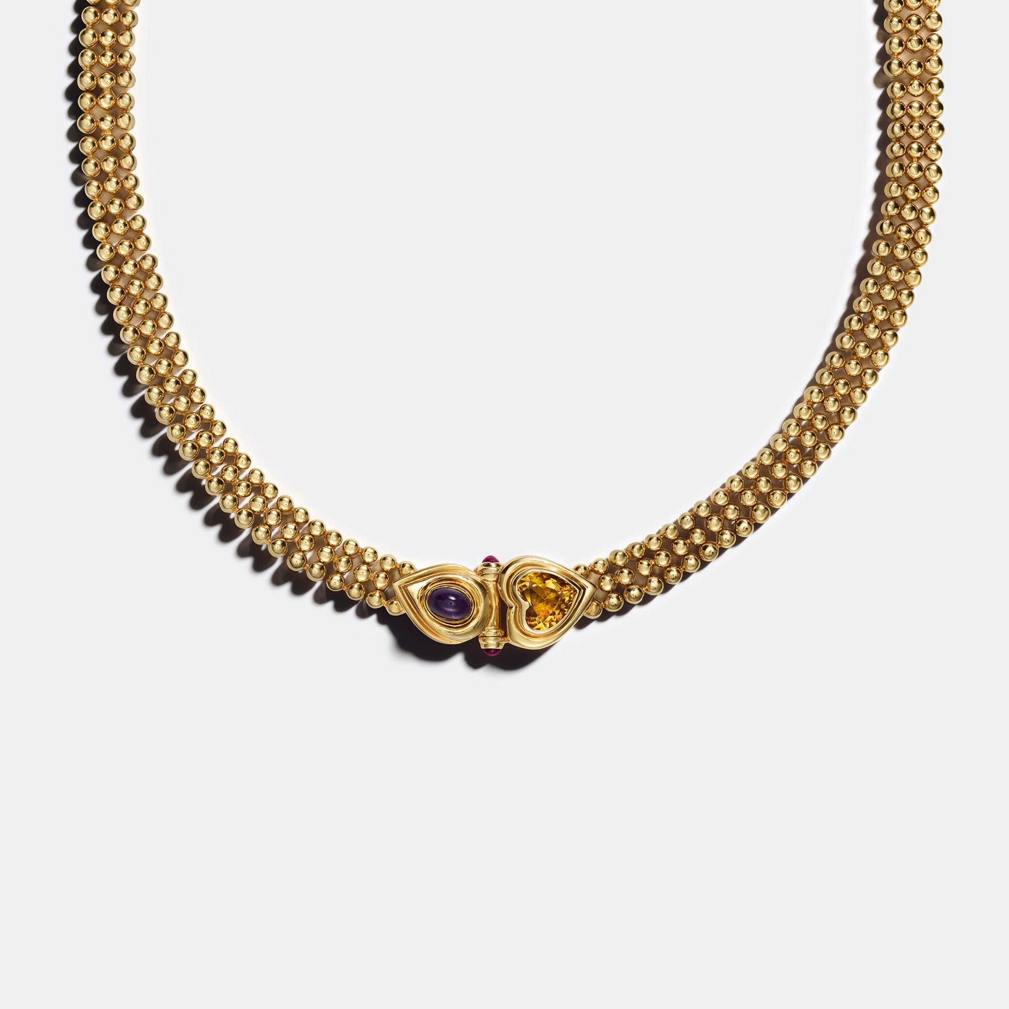 Vintage Amethyst & Citrine Beaded Choker