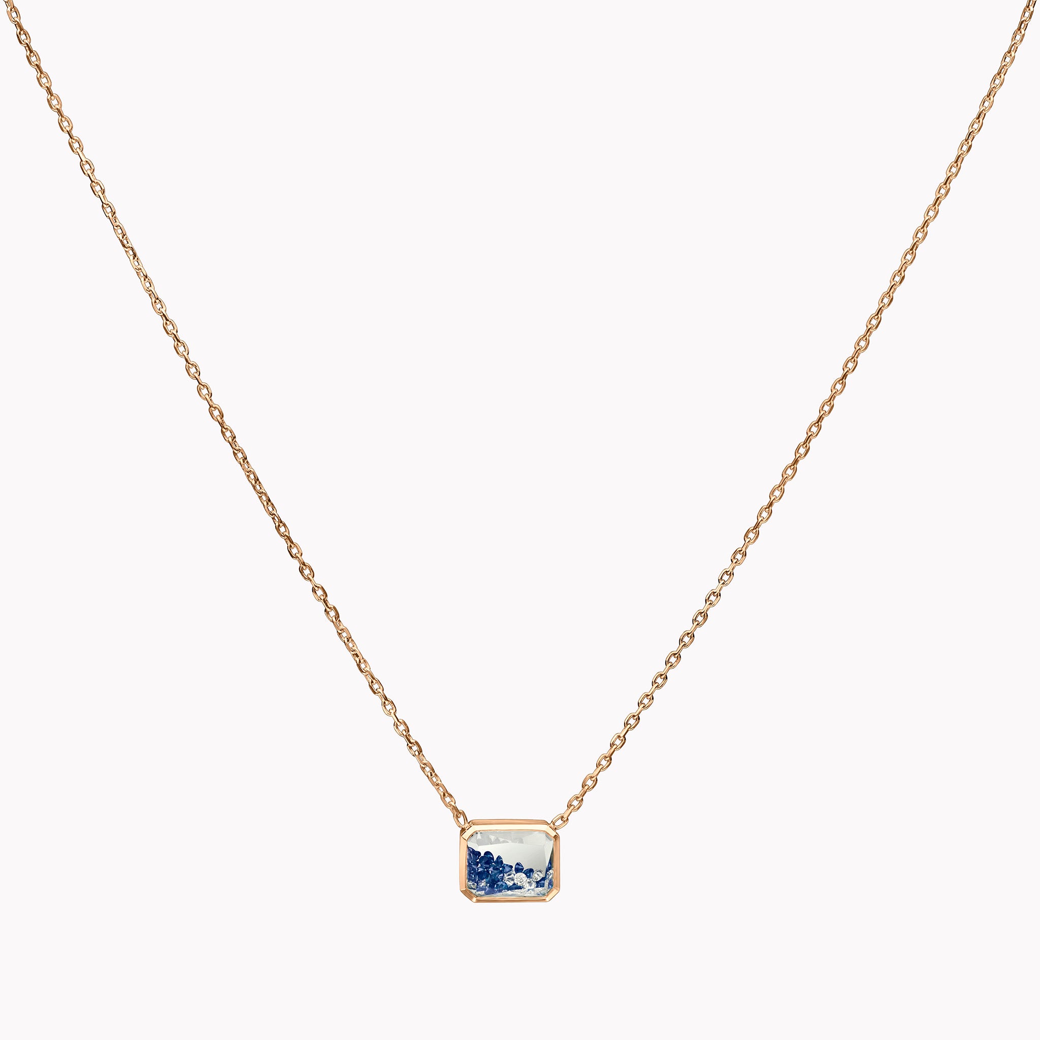 Sapphire & Diamond Shaker Pendant Necklace