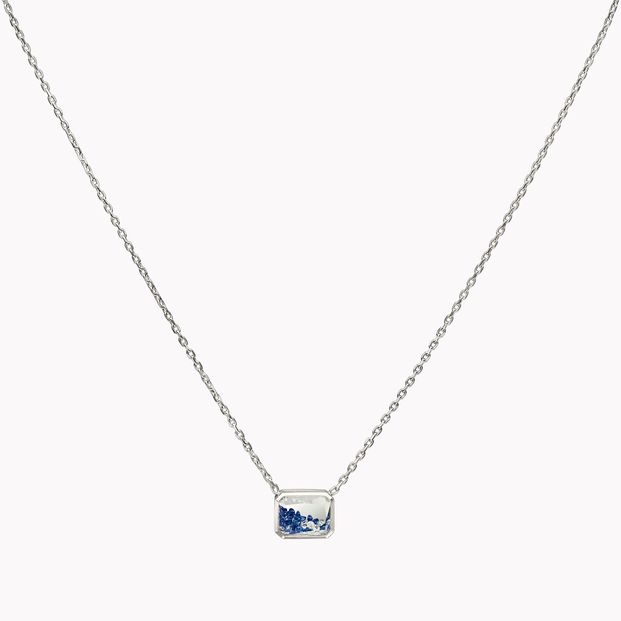 Sapphire & Diamond Shaker Pendant Necklace