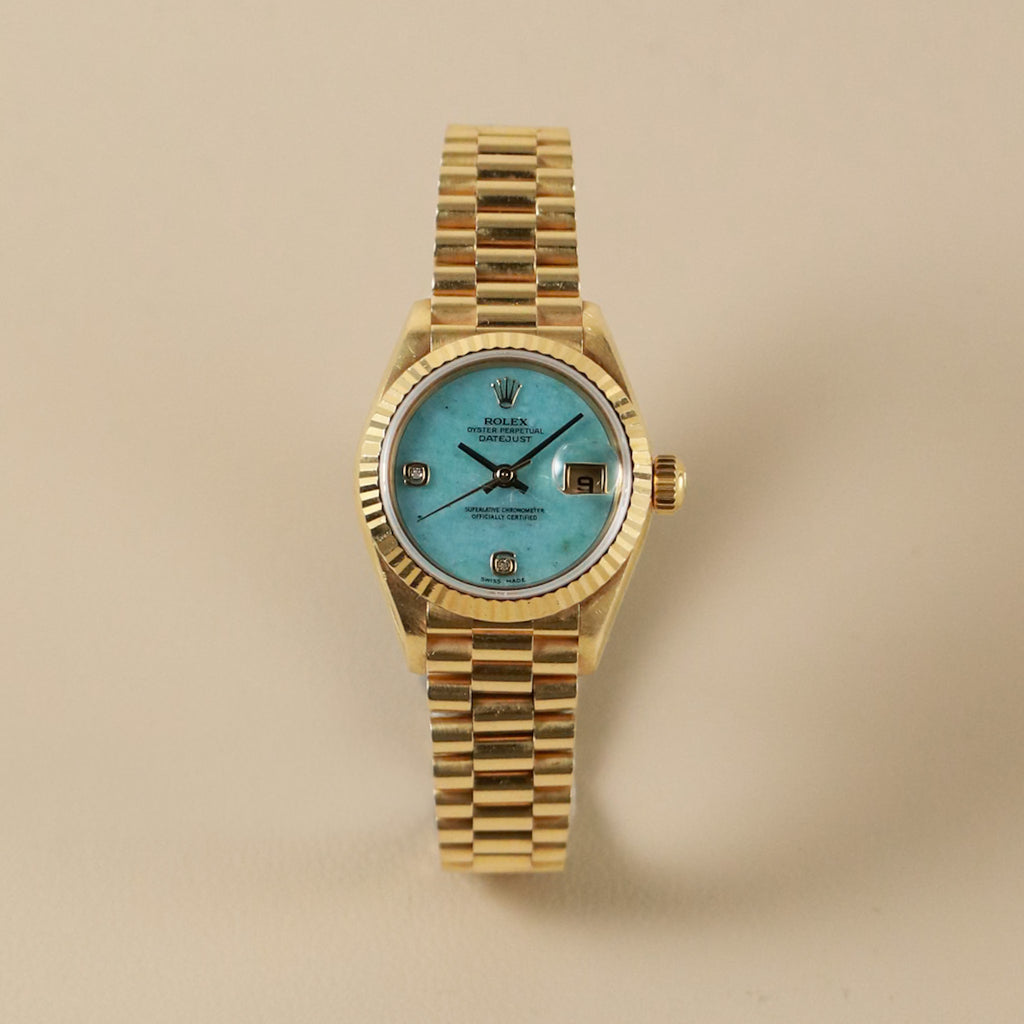 ROLEX ターコイズ アナログ時計 Material Good | Rolex: Lady Datejust | 6917 Turquoise Stone Dial