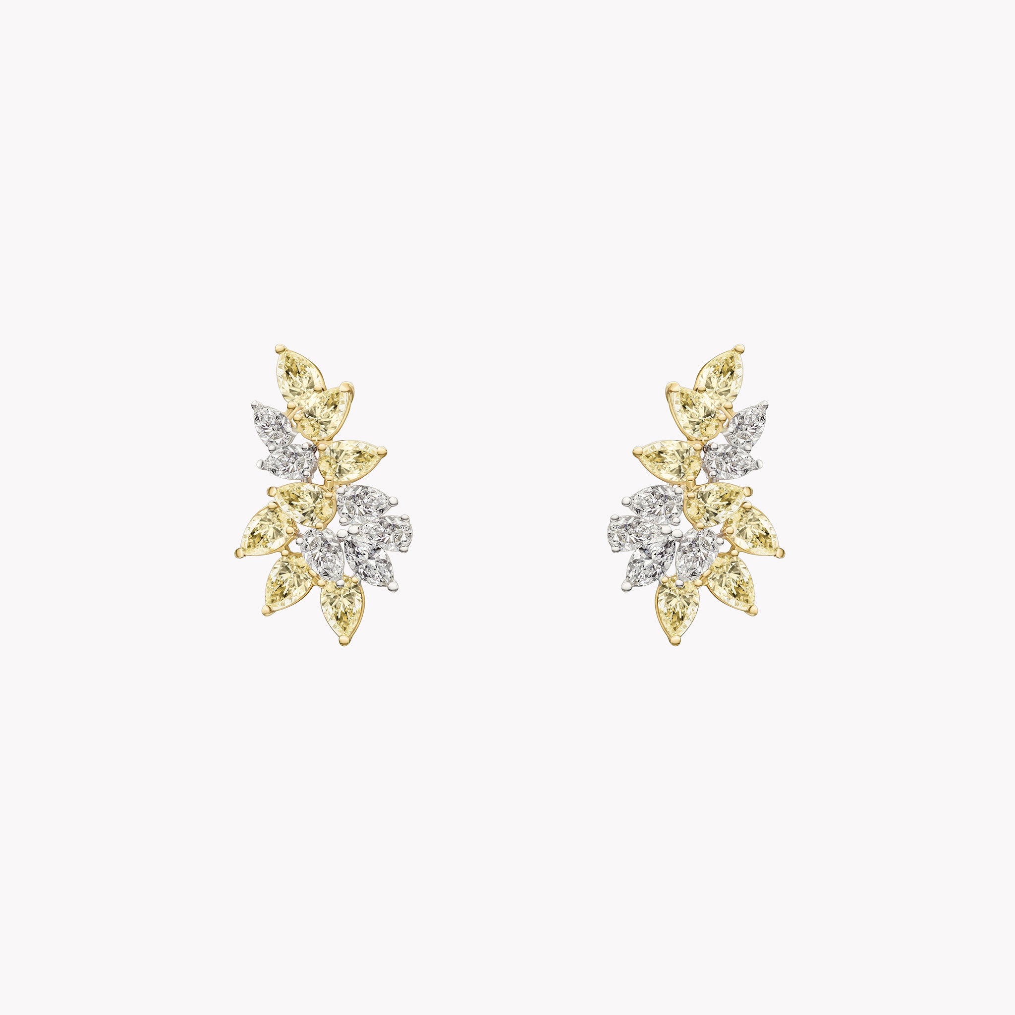 Luxe Two-Tone Diamond Cluster Earrings