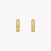 Fancy Yellow Oval Diamond Bezel-Set Semi Hoop Earrings