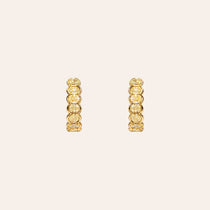 Fancy Yellow Oval Diamond Bezel-Set Semi Hoop Earrings
